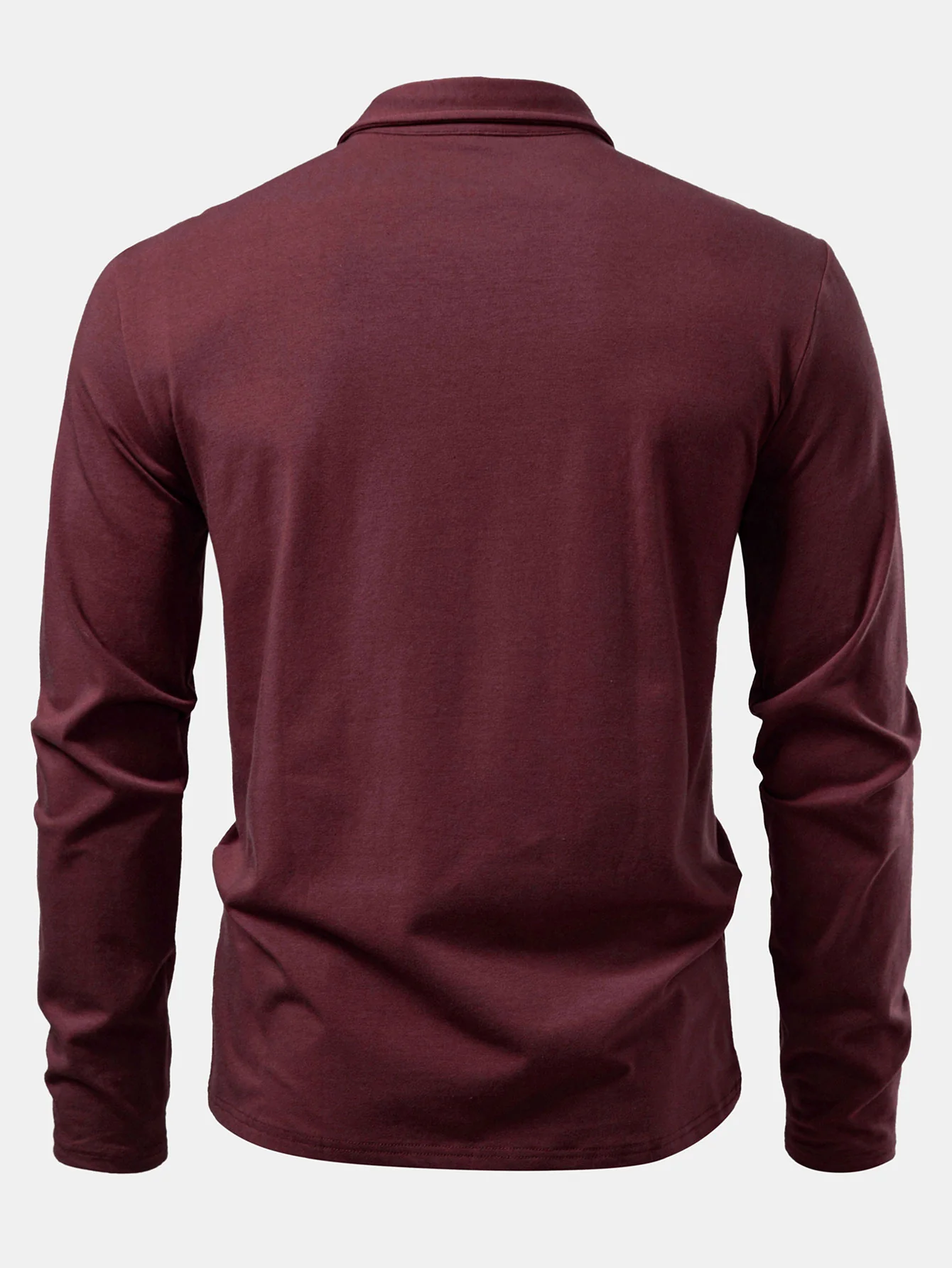 Solides Langarm-Baumwoll-Poloshirts-Shirt - Image 10