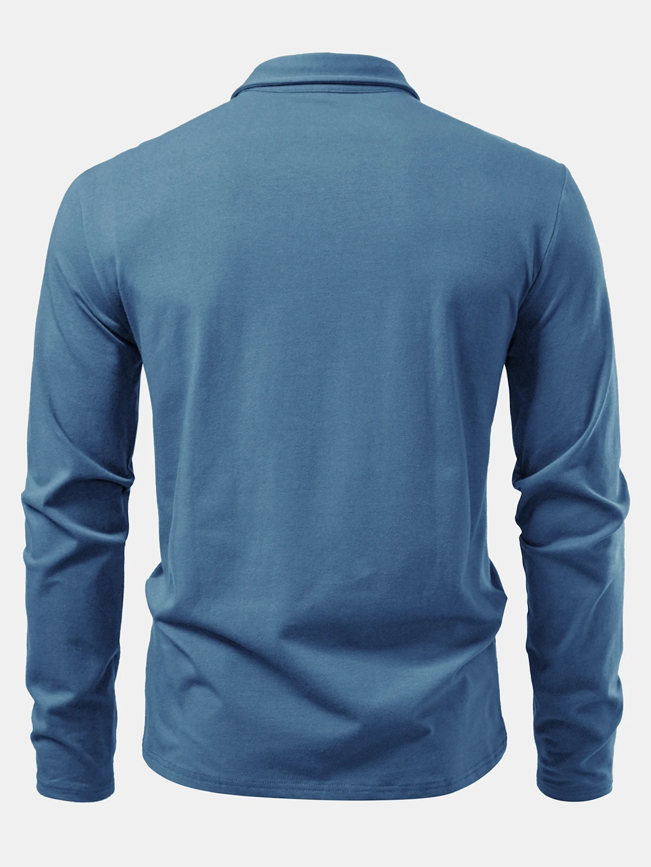 Solides Langarm-Baumwoll-Poloshirts-Shirt - Image 16