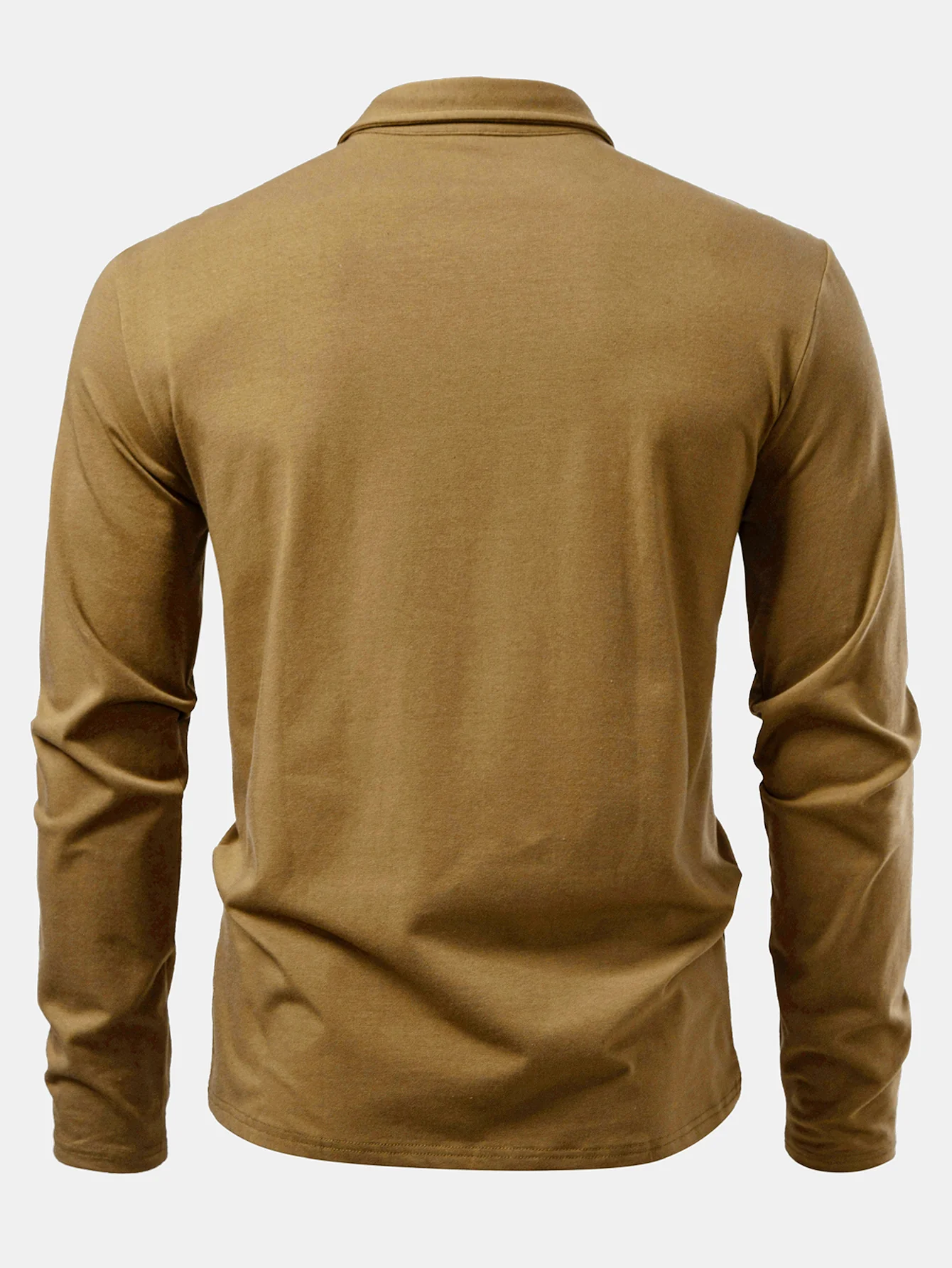 Solides Langarm-Baumwoll-Poloshirts-Shirt - Image 18