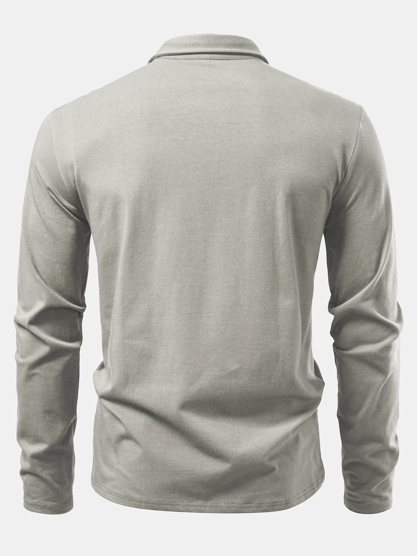 Solides Langarm-Baumwoll-Poloshirts-Shirt - Image 20