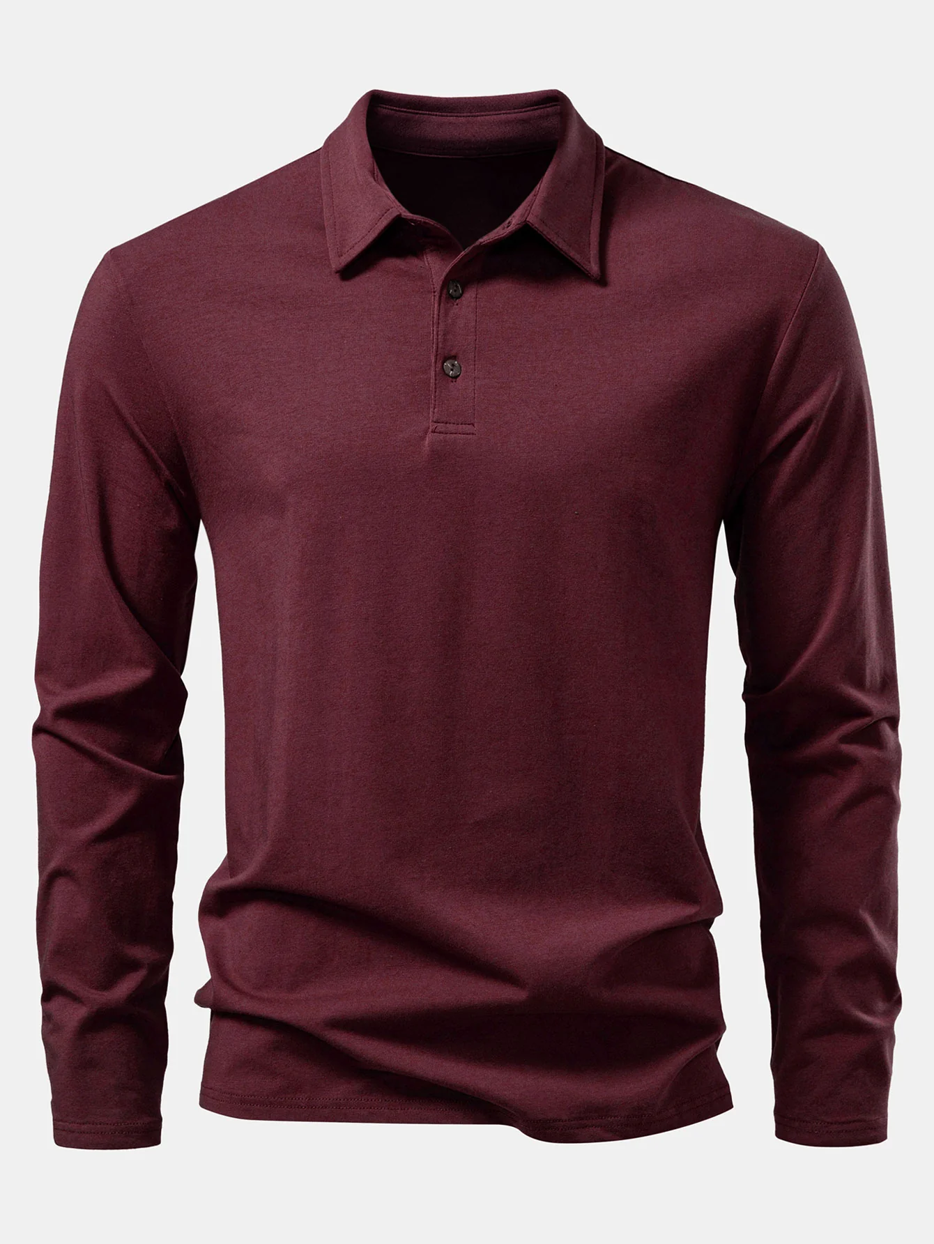 Solides Langarm-Baumwoll-Poloshirts-Shirt - Image 9
