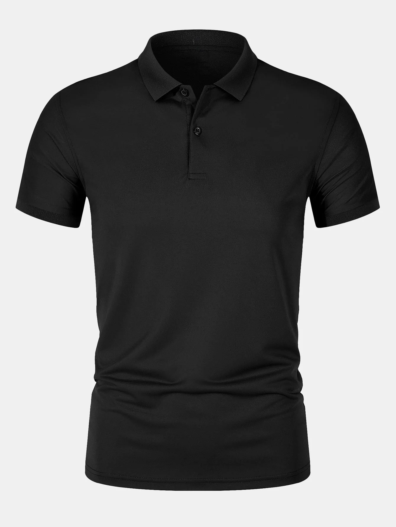 Solid Mesh Polo-Shirt - Image 2