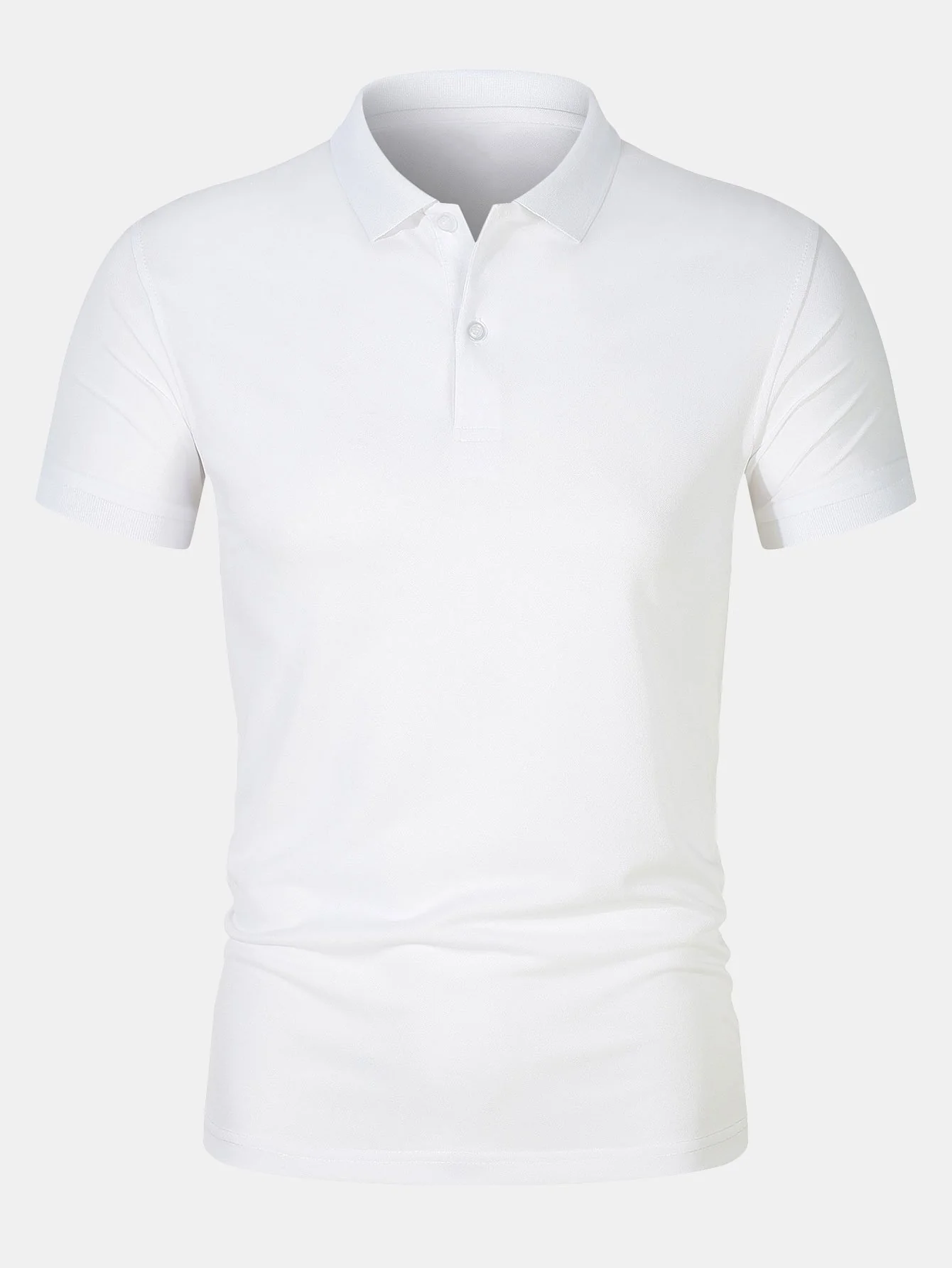 Solid Mesh Polo-Shirt - Image 3