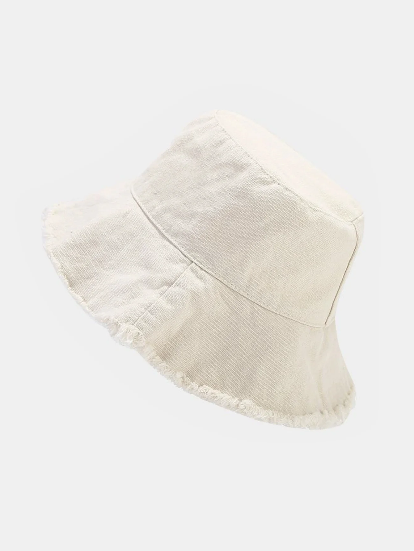 Solid gewaschene Baumwolle ausgefranster Bucket Hat