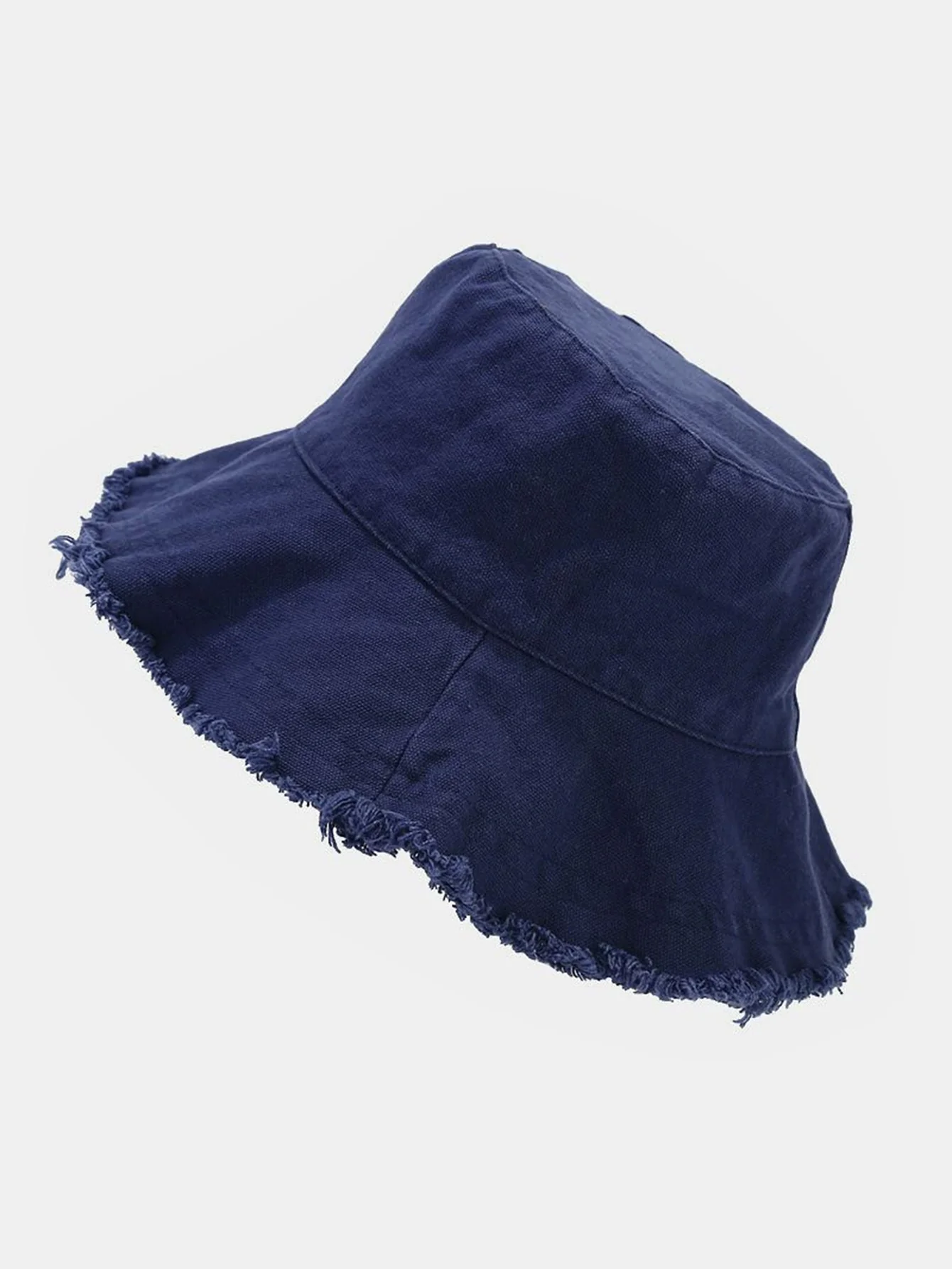 Solid gewaschene Baumwolle ausgefranster Bucket Hat - Image 3