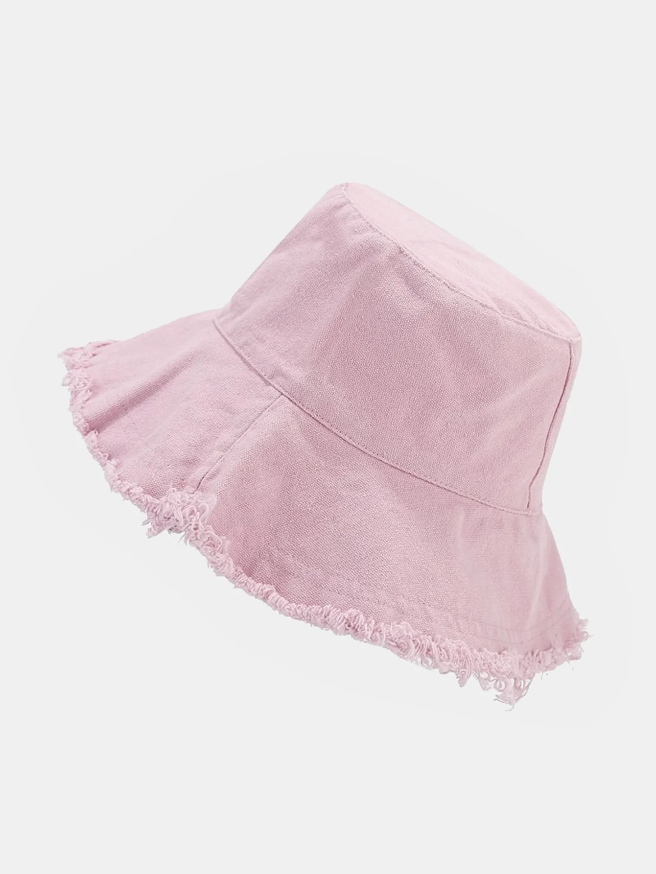 Solid gewaschene Baumwolle ausgefranster Bucket Hat - Image 7