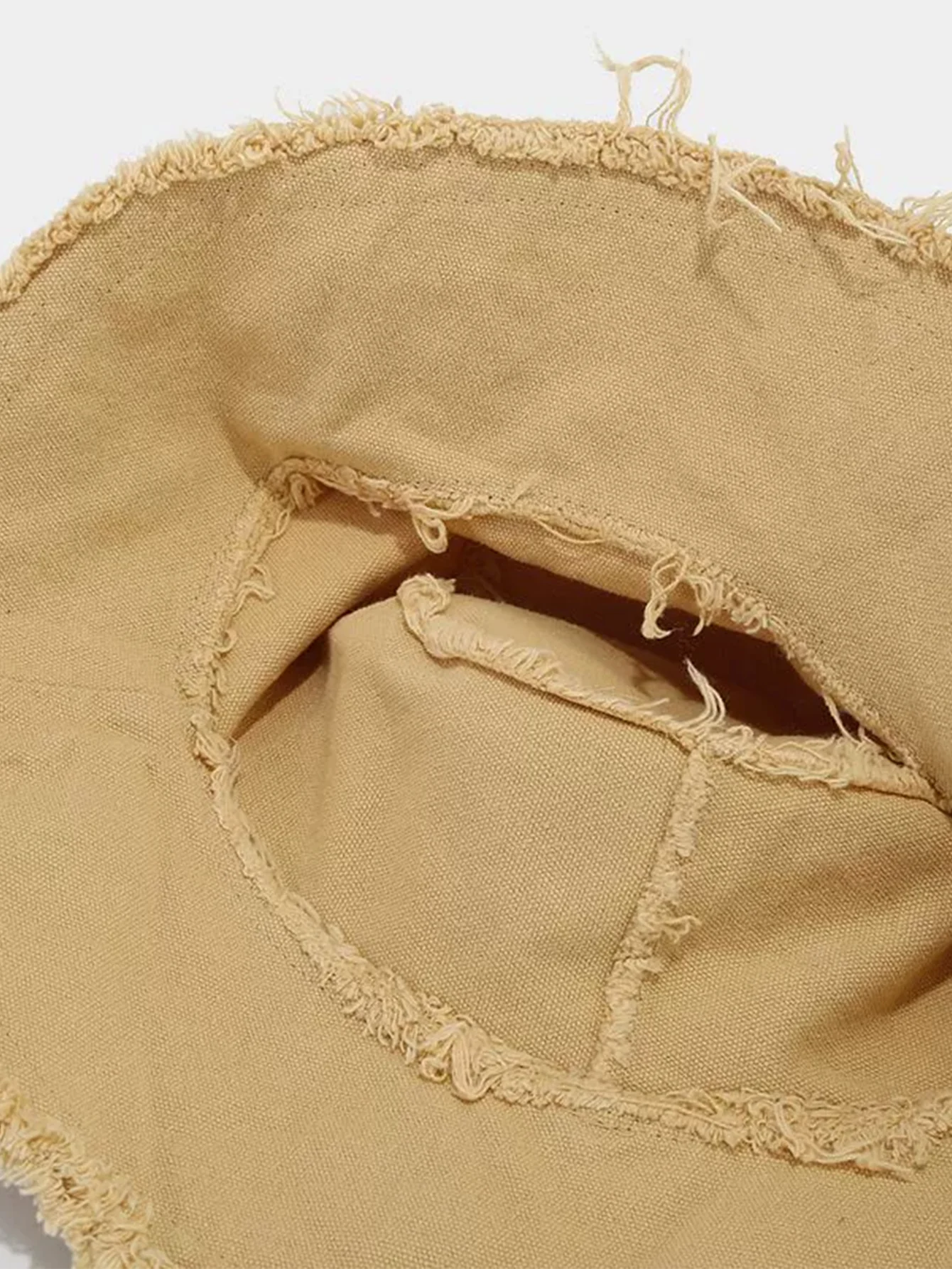 Solid gewaschene Baumwolle ausgefranster Bucket Hat - Image 8