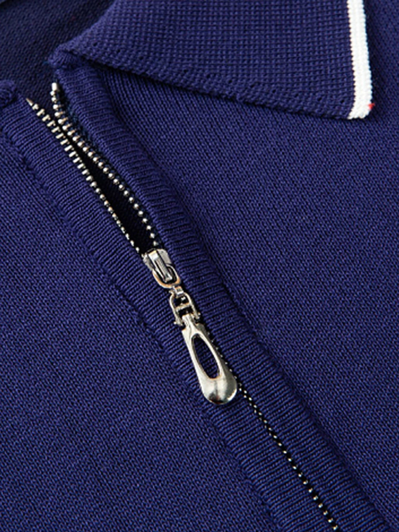 Solid Zip Sweater Polo - Image 5