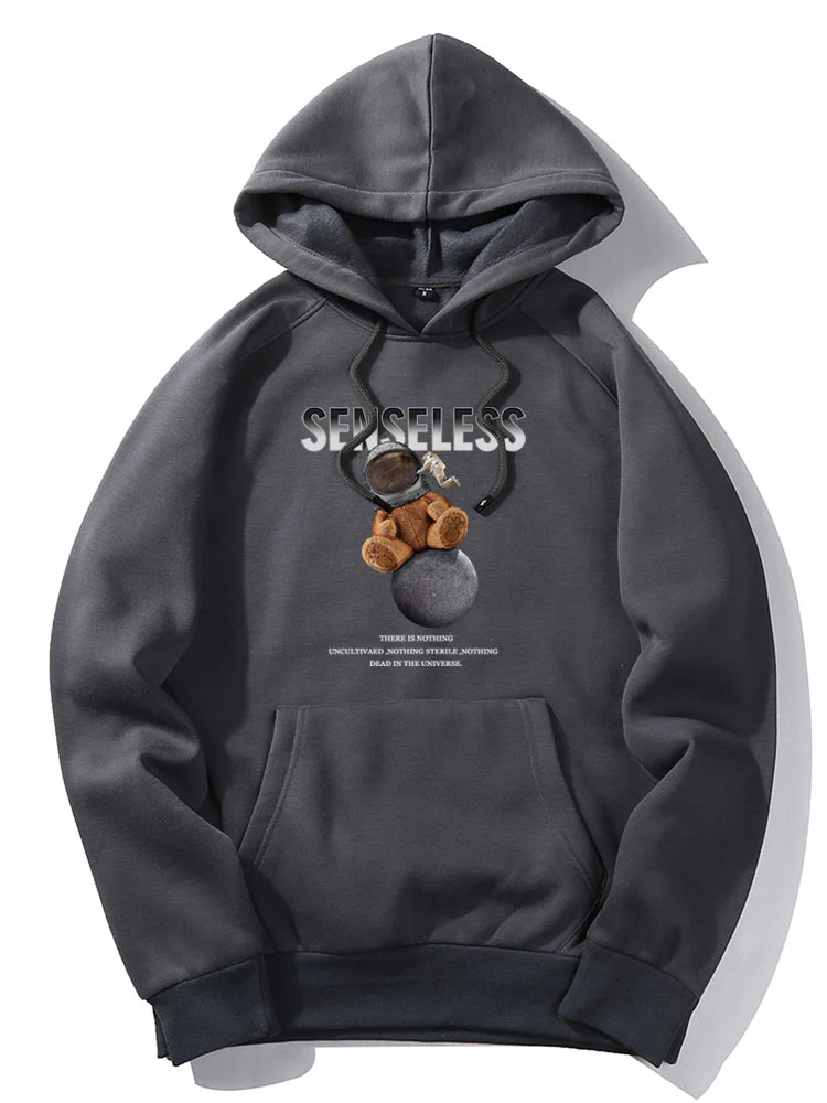 Space Bear Print Hoodie - Image 3