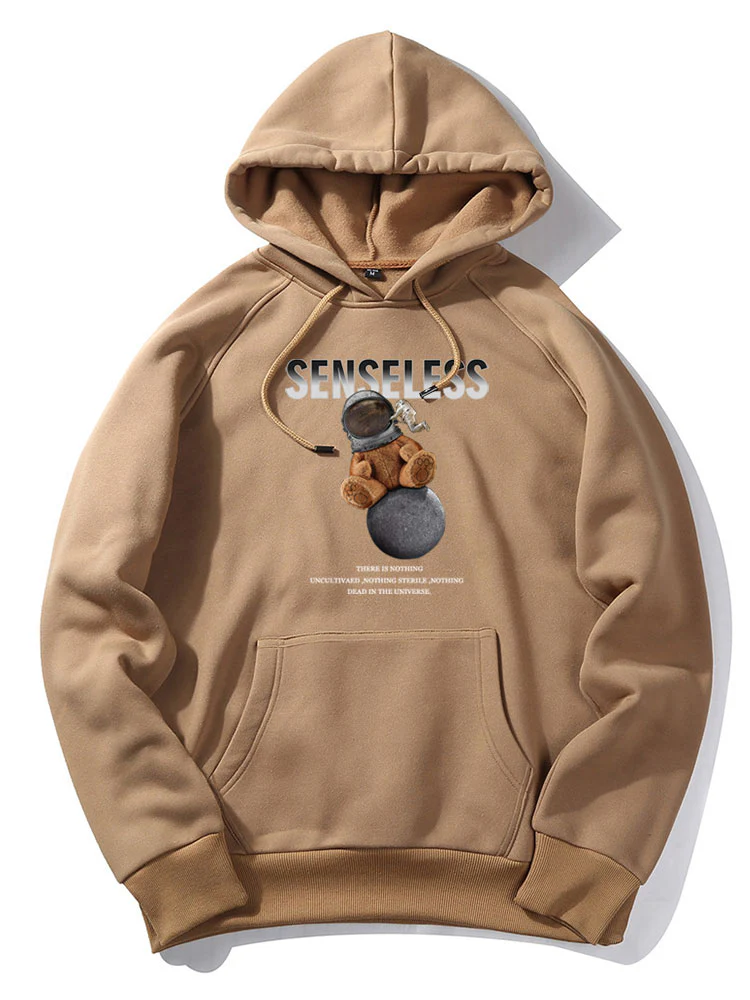 Space Bear Print Hoodie - Image 7