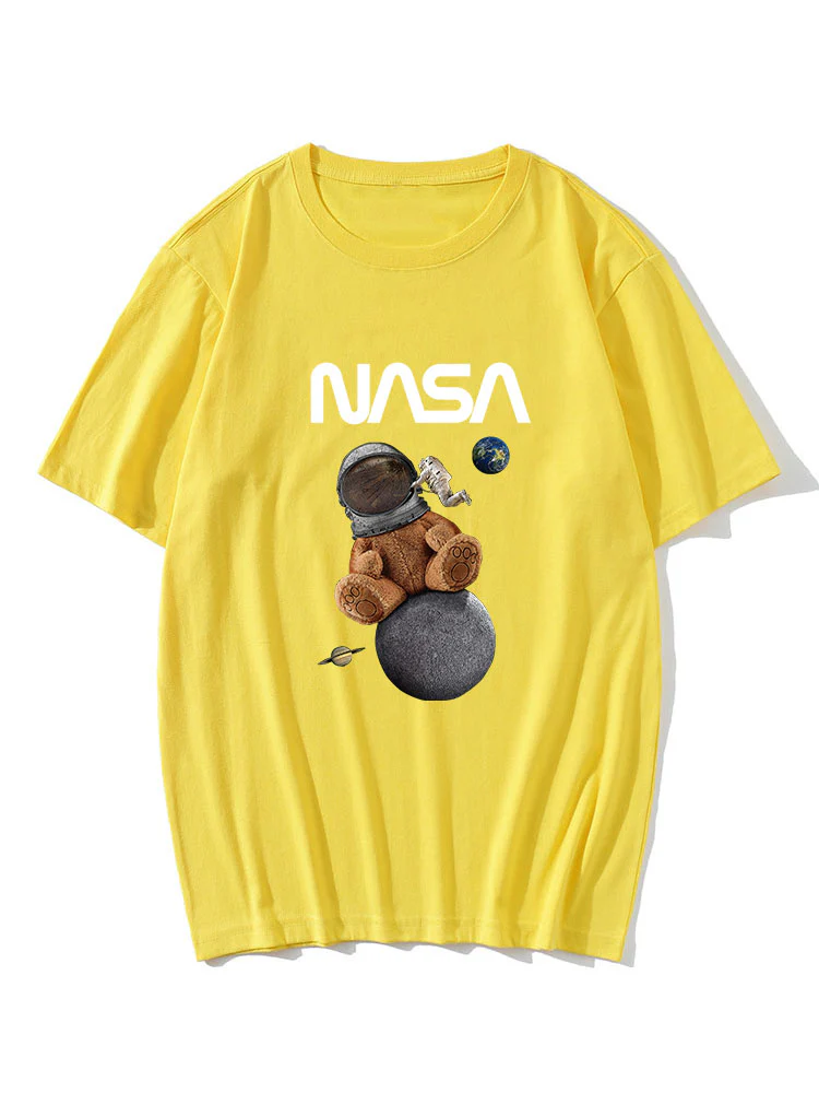 Space Bear Print T-Shirt - Image 5