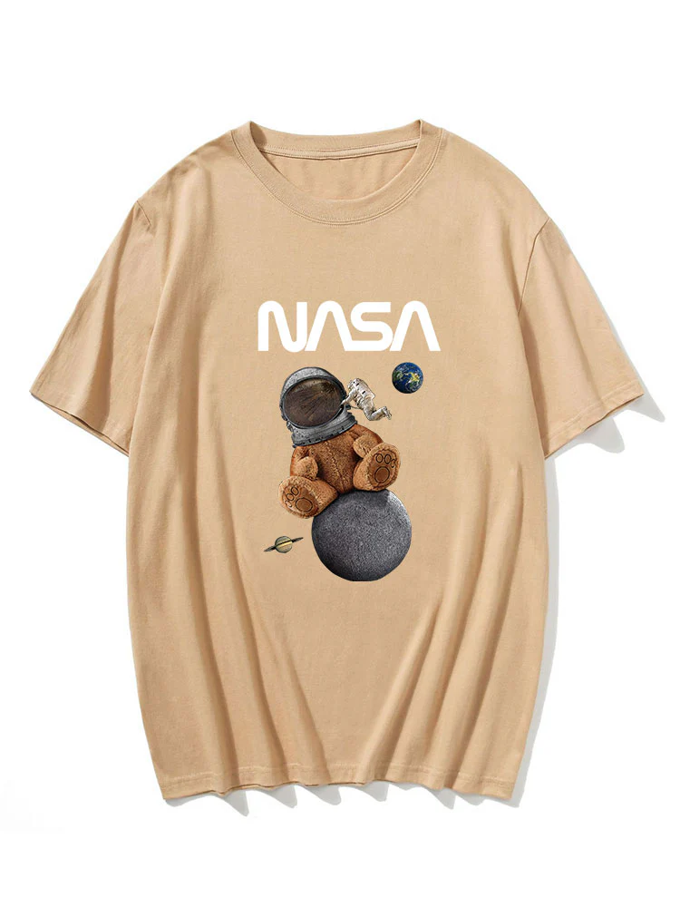 Space Bear Print T-Shirt - Image 6