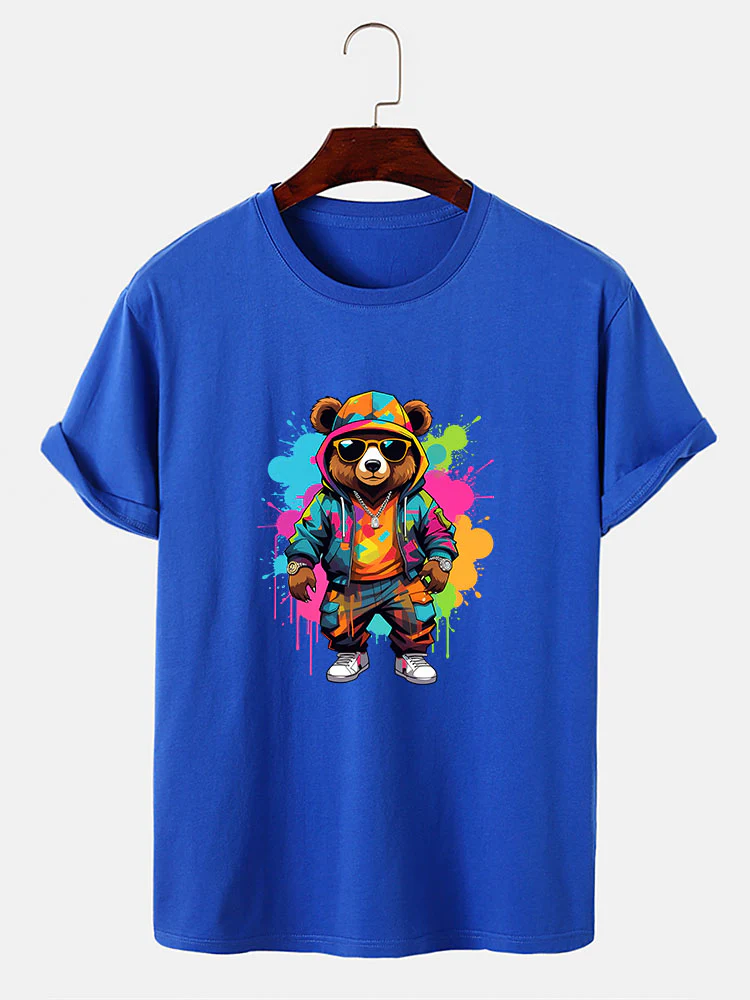 Splash Bunter Bären Druck T-Shirt - Image 11