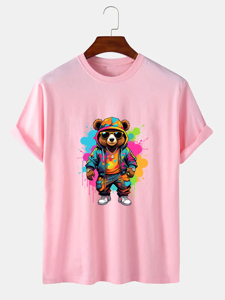 Splash Bunter Bären Druck T-Shirt - Image 5