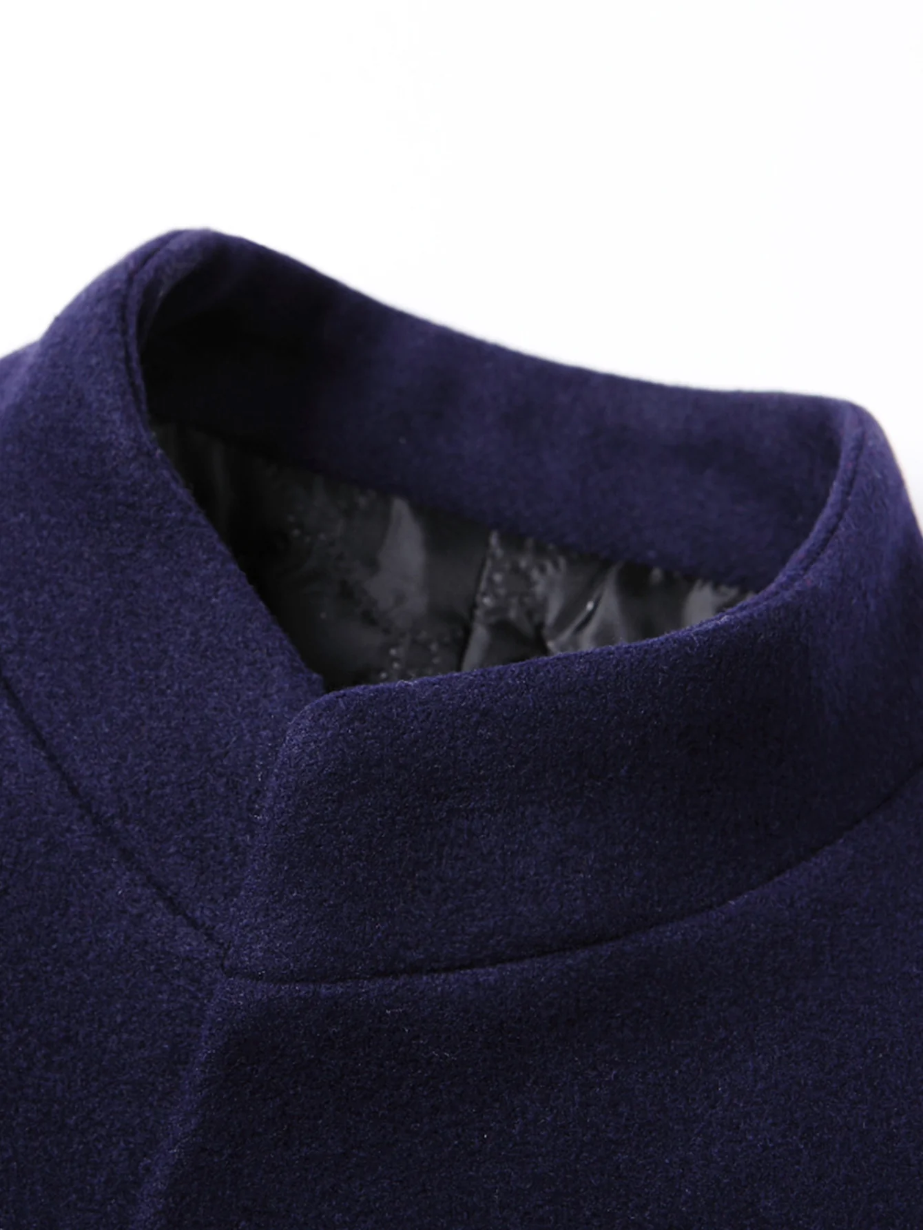 Stand Collar Wool Blend Overcoat - Image 10