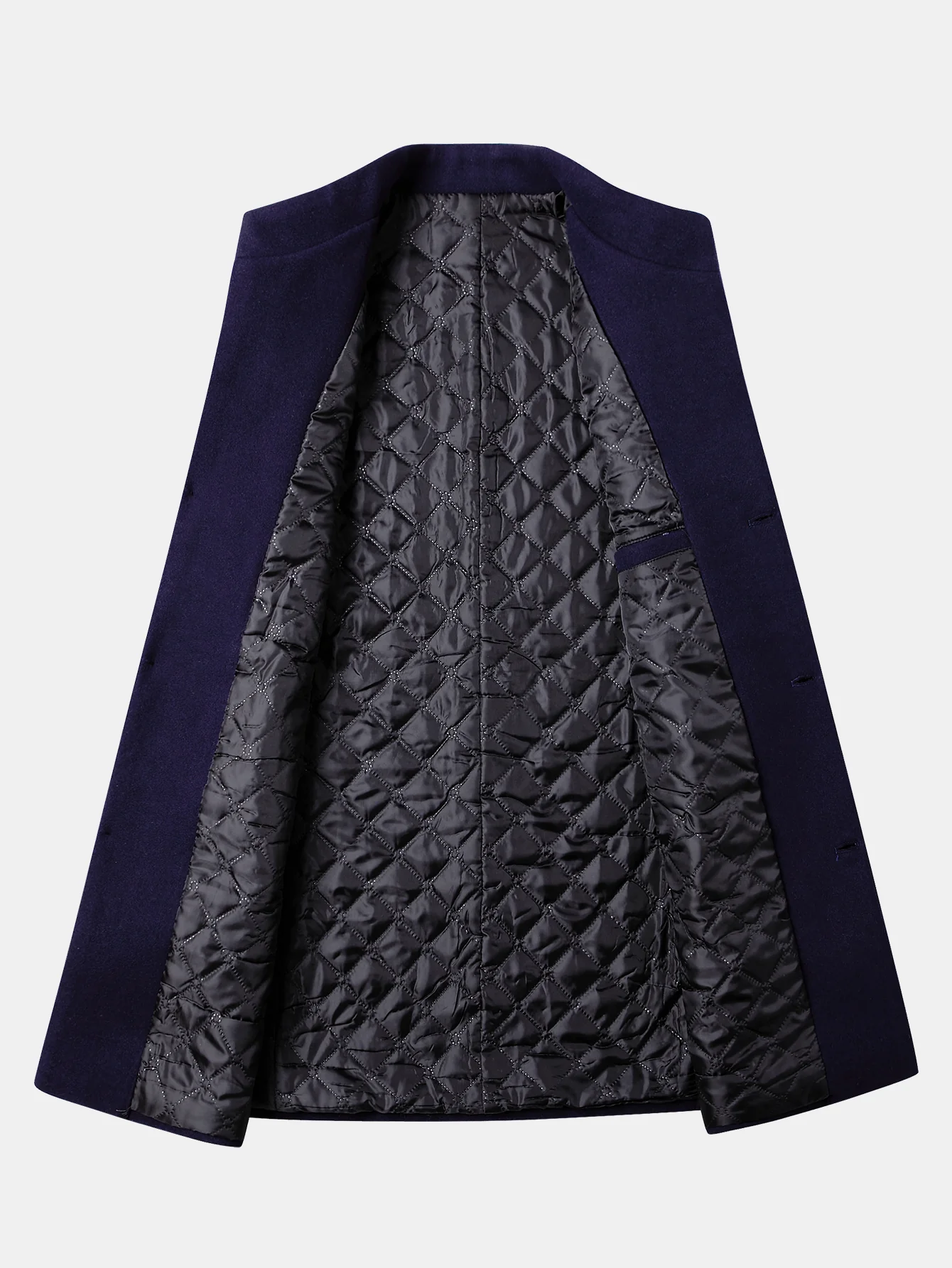 Stand Collar Wool Blend Overcoat - Image 8