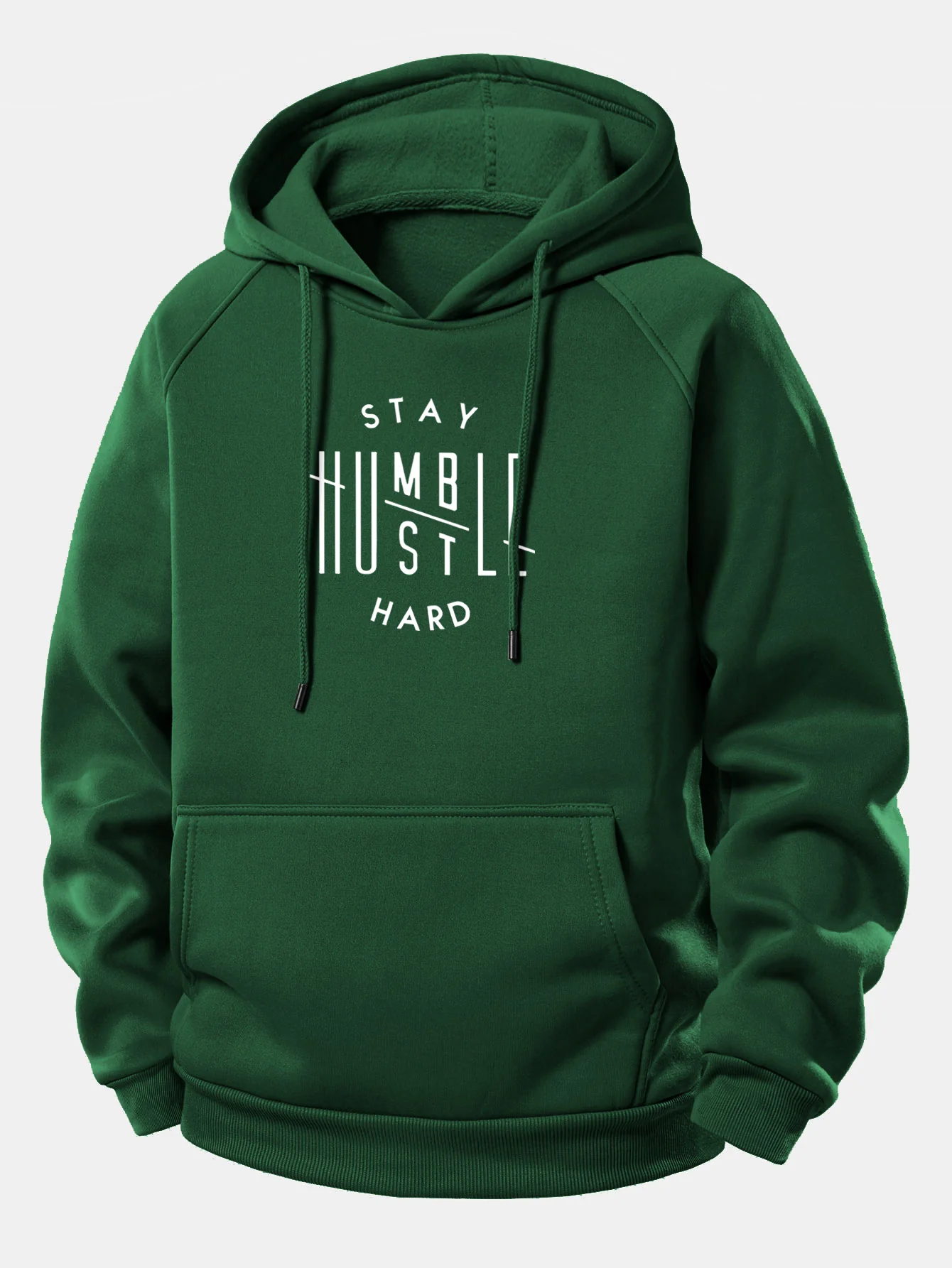 Stay Humble Hustle Hard Print Drawstring Hoodie - Image 10