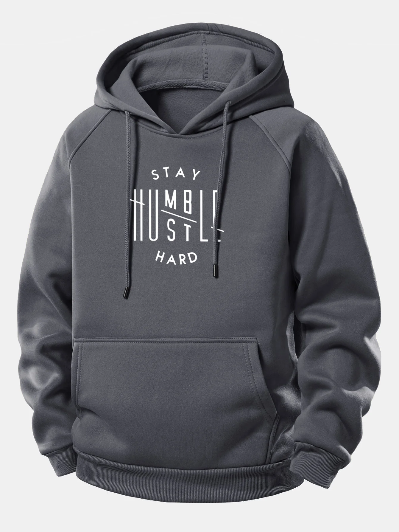 Stay Humble Hustle Hard Print Drawstring Hoodie - Image 11