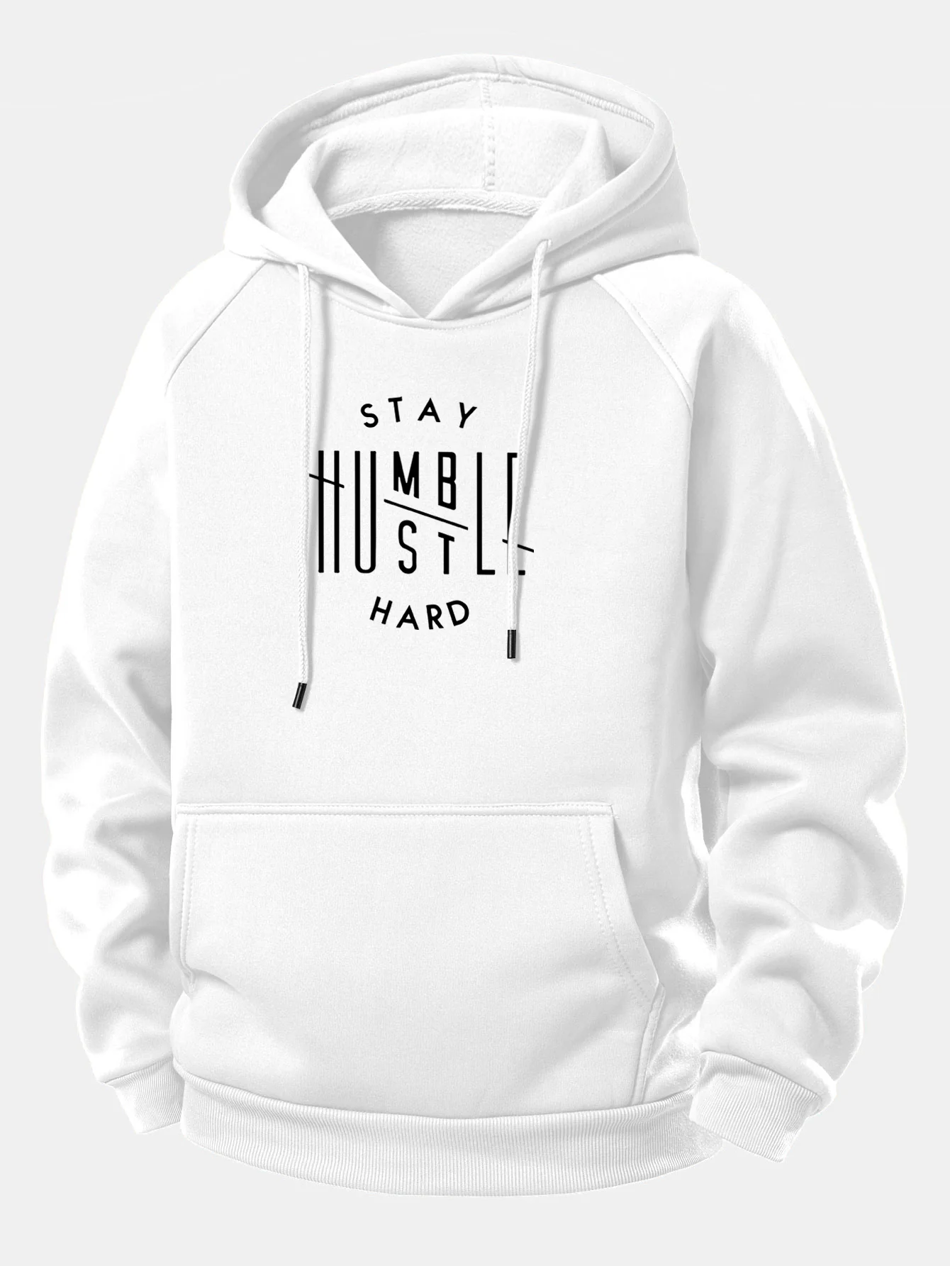 Stay Humble Hustle Hard Print Drawstring Hoodie - Image 4