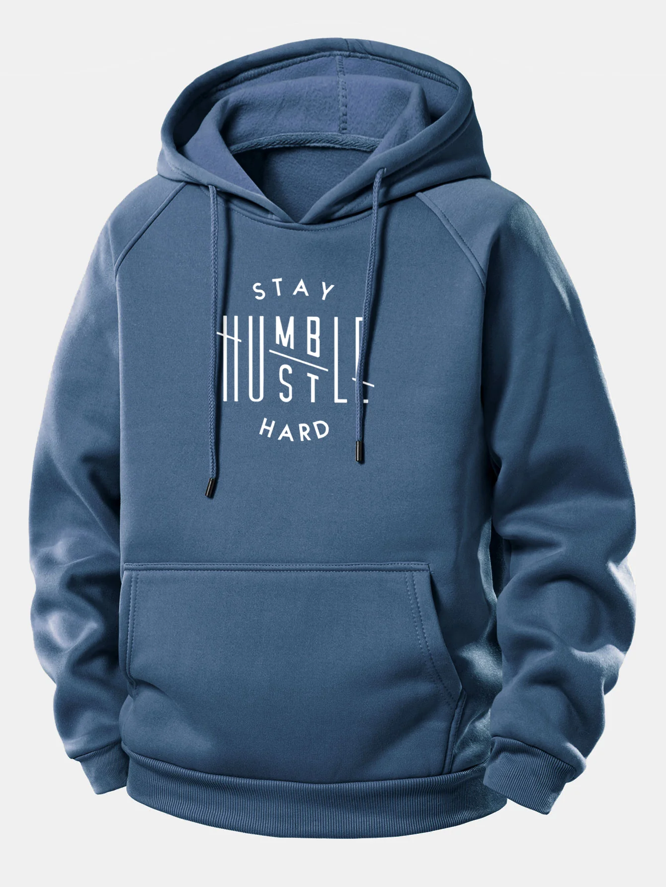 Stay Humble Hustle Hard Print Drawstring Hoodie - Image 9