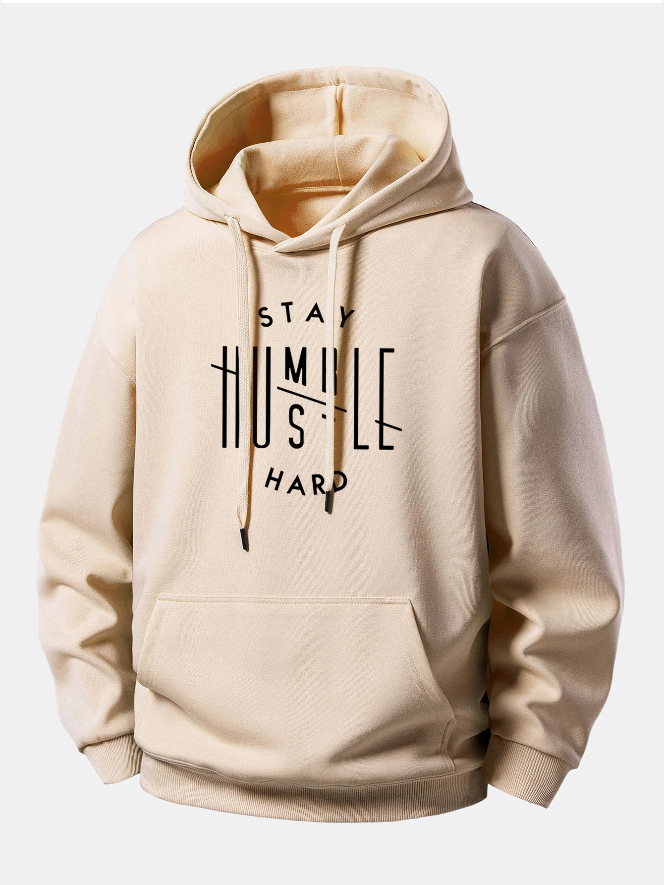 Stay Humble Hustle Hard Print Relax Fit Hoodie - Image 3