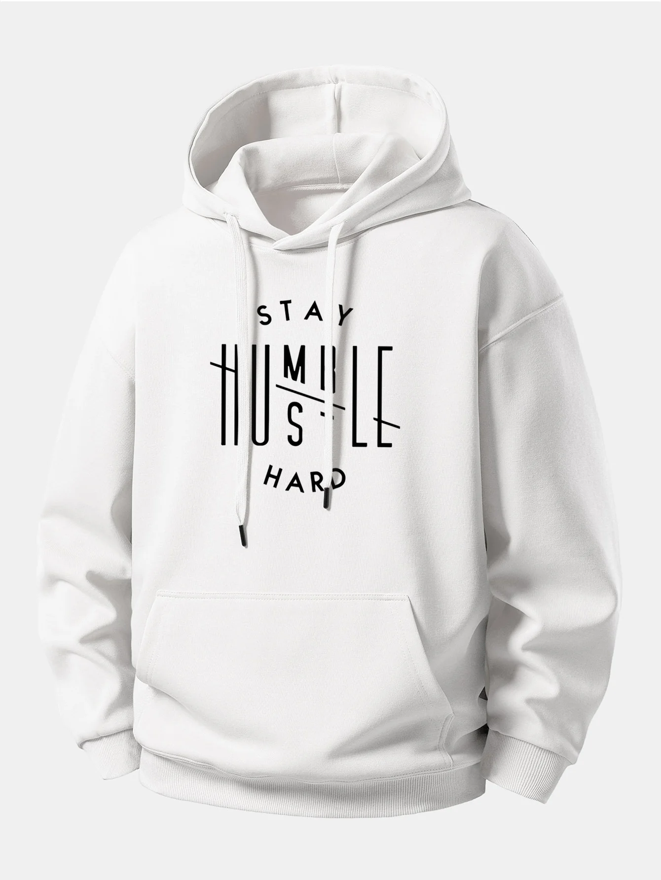 Stay Humble Hustle Hard Print Relax Fit Hoodie - Image 5