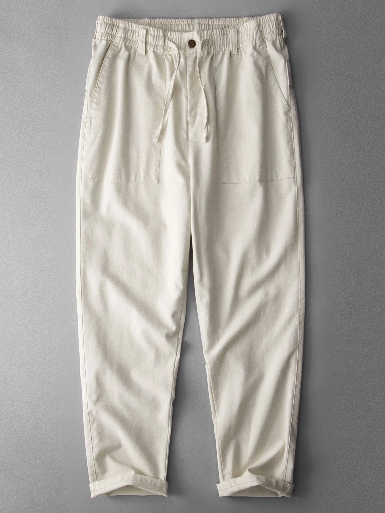 Gerade Bein Leinen-Baumwoll-Mix-Hose - Image 3