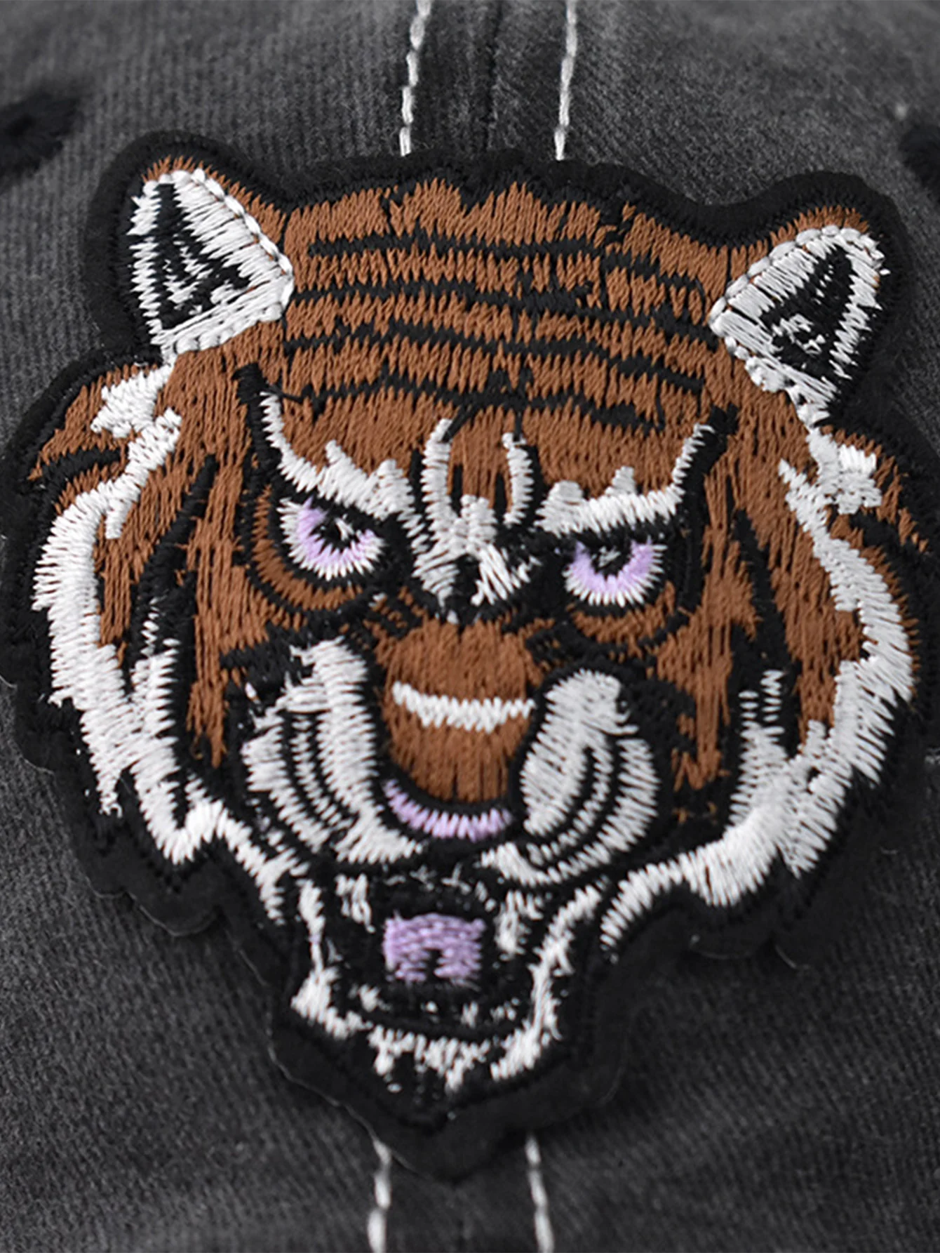 Street Fashion Tiger Stickerei Gewaschen Verwaschene Baseballmütze - Image 8