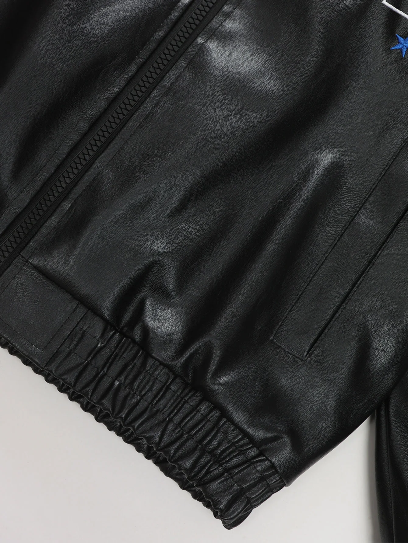 Fleecegefütterte bestickte Leder-Rennjacke - Image 13