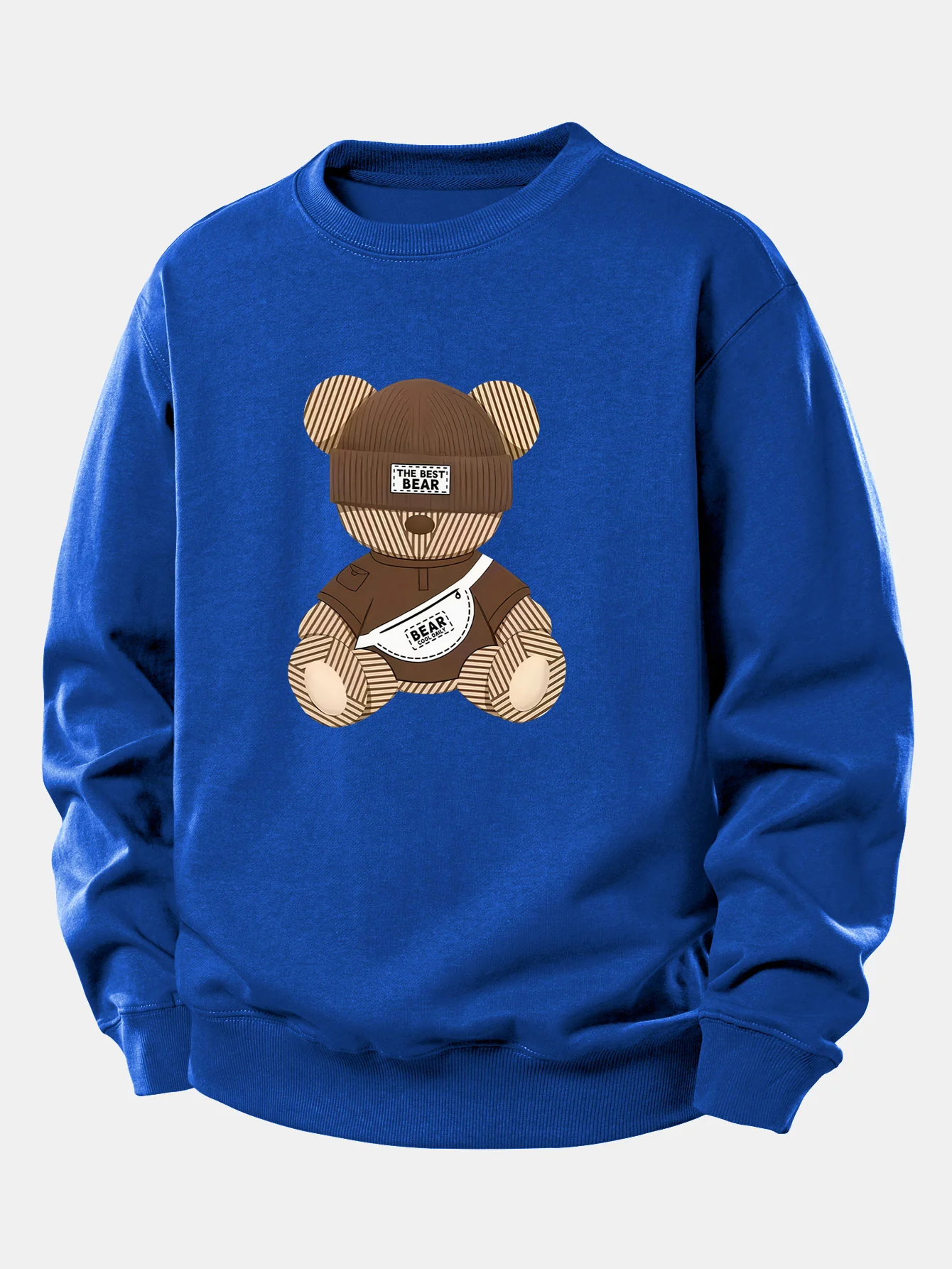 Stripe Bear Print Relax Fit Sweatshirt - Image 11