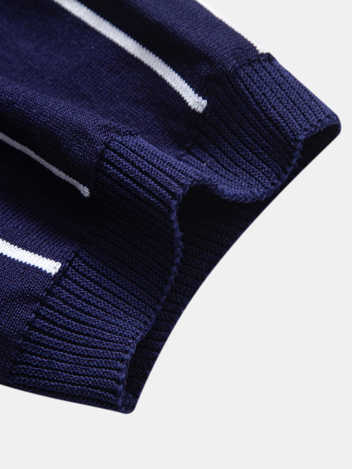 Stripe Button Up Knit Shirt & Elastic Waist Chino Shorts - Image 12