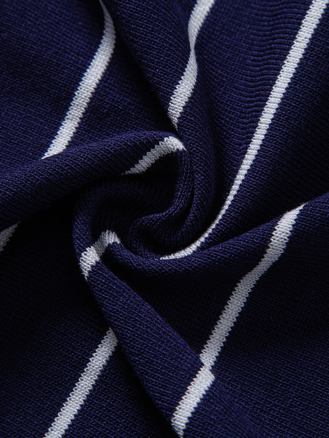 Stripe Button Up Knit Shirt & Elastic Waist Chino Shorts - Image 15