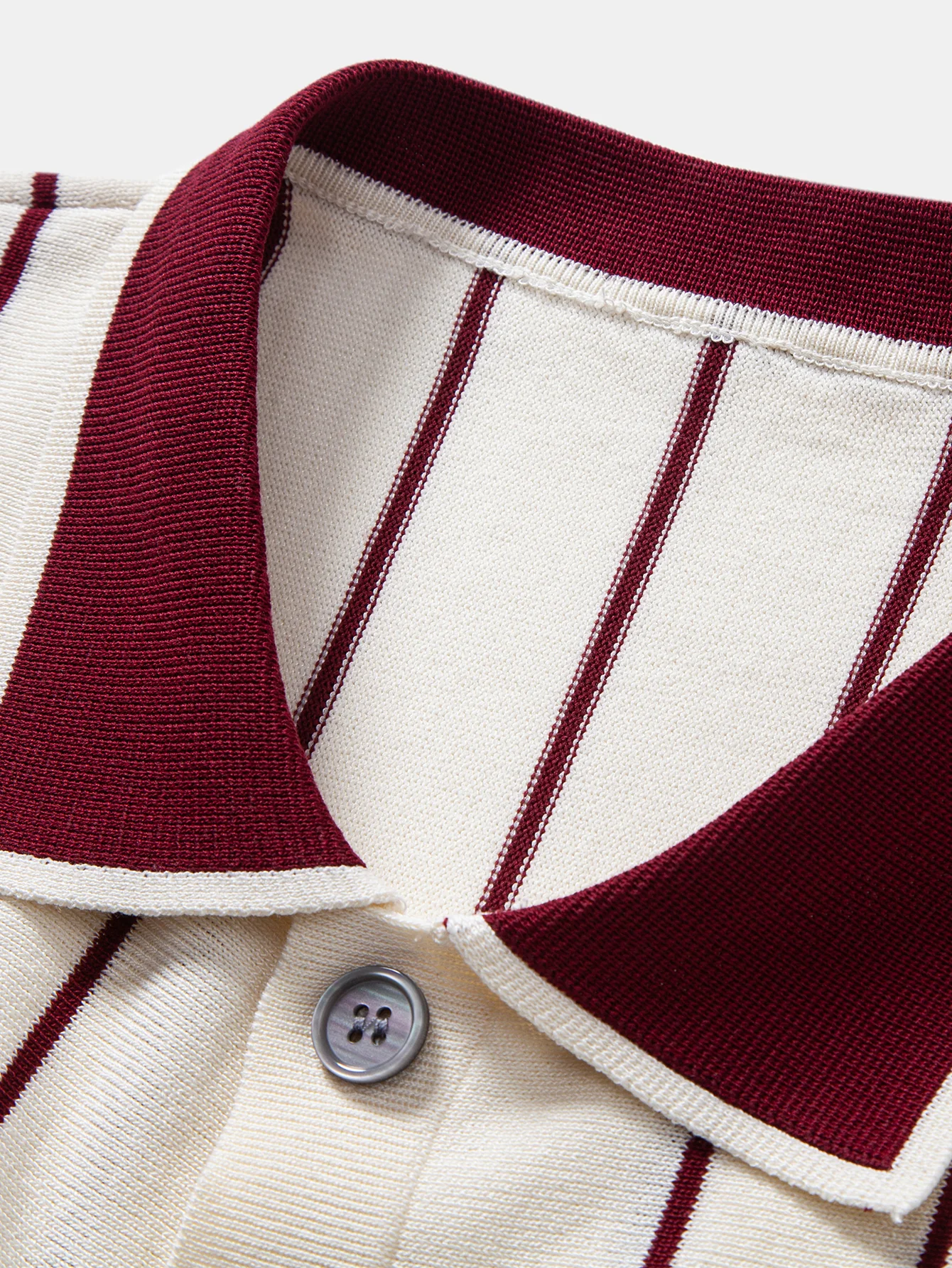 Stripe Button Up Knit Shirt & Elastic Waist Chino Shorts - Image 16