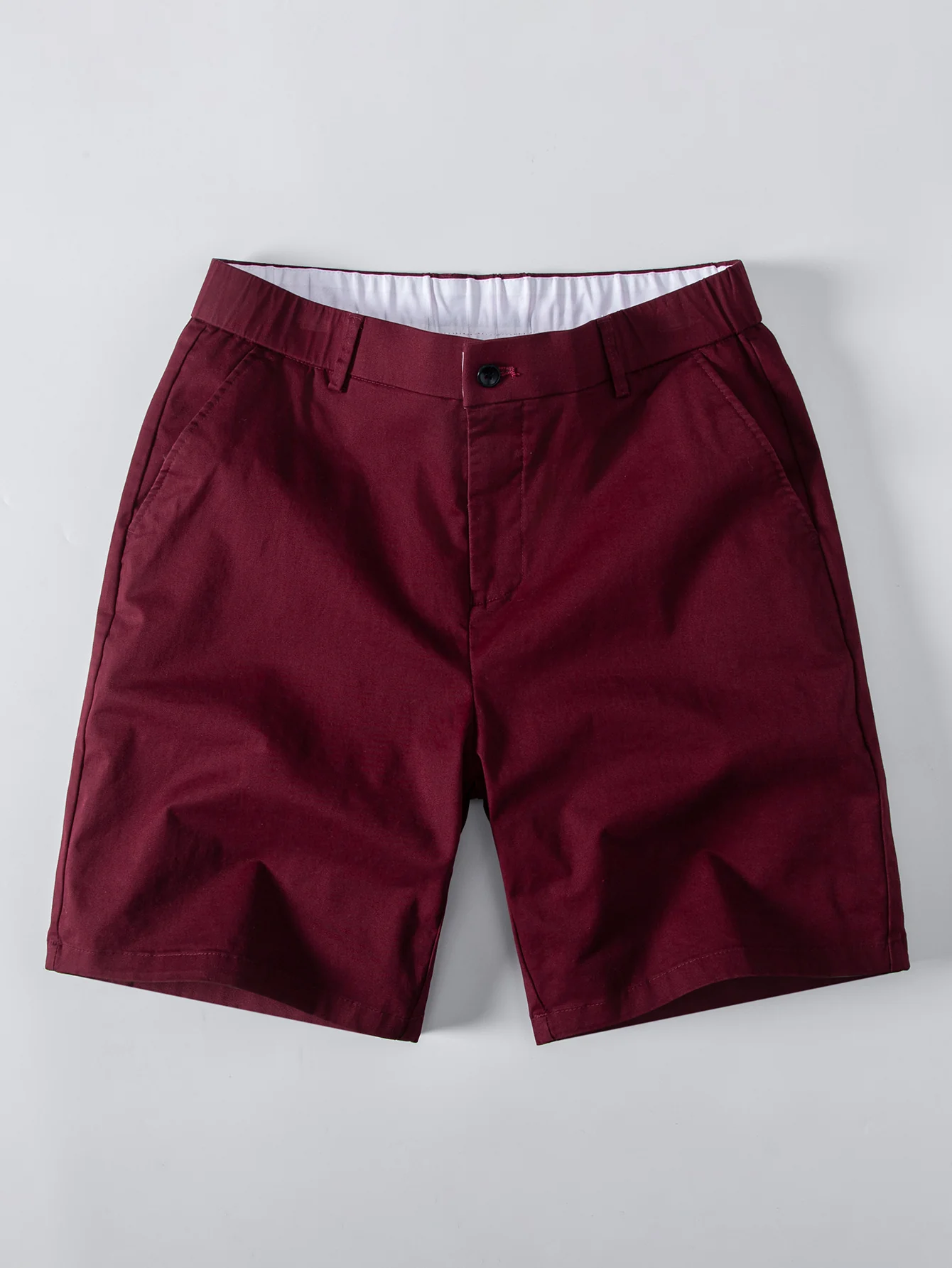 Stripe Button Up Knit Shirt & Elastic Waist Chino Shorts - Image 9