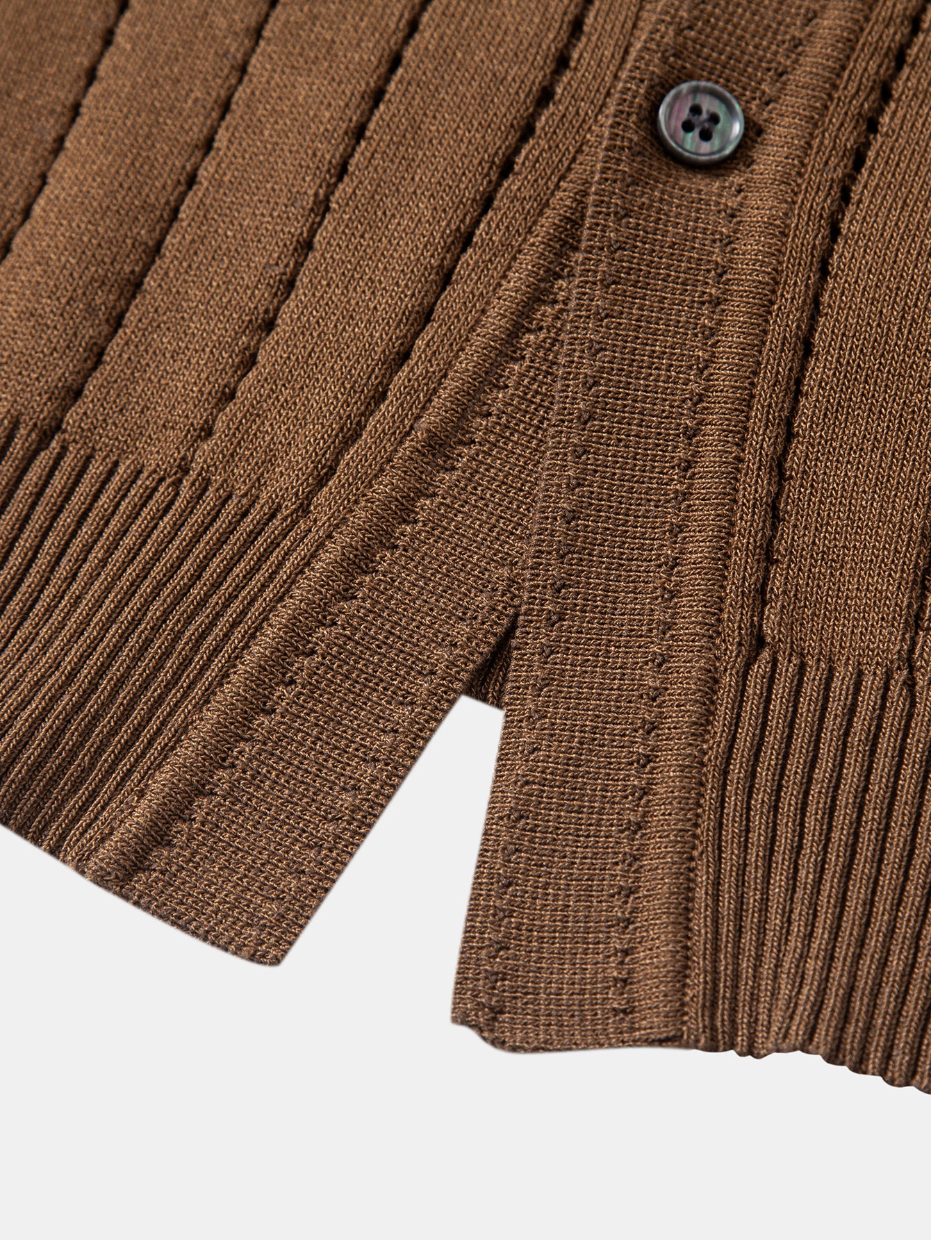 Stripe Button Up Open Knit Shirt - Image 15