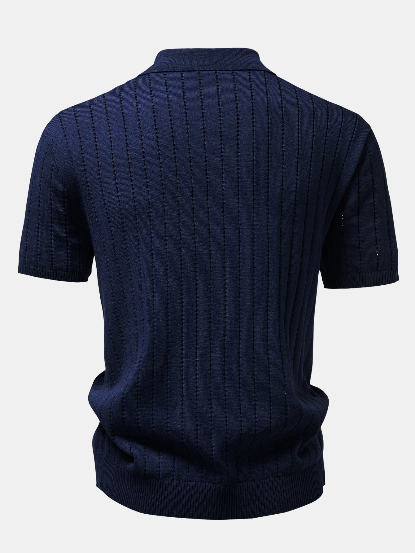 Stripe Button Up Open Knit Shirt - Image 8
