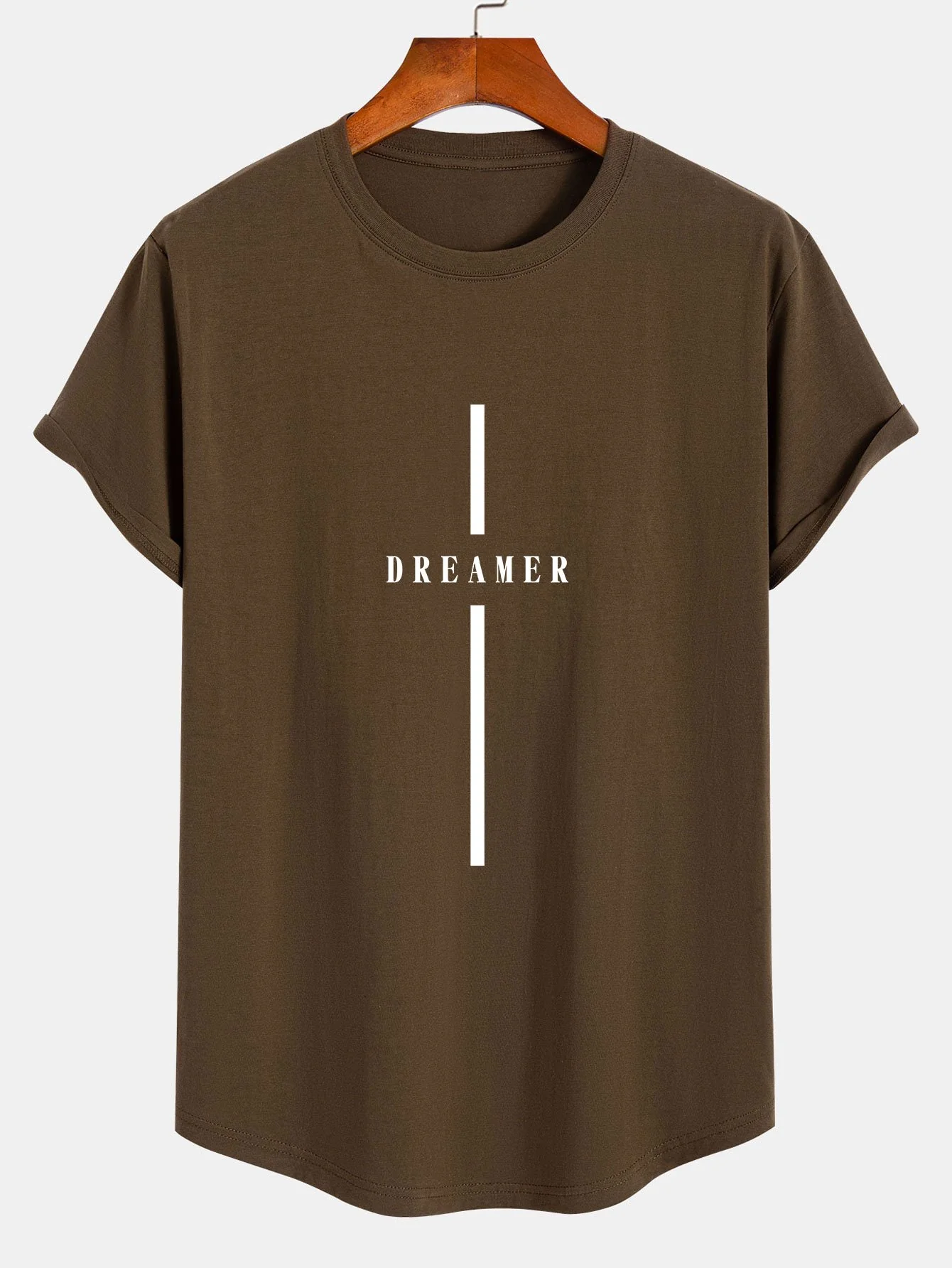 Stripe Dreamer Print Baumwolle Bogen Saum T-Shirt - Image 4