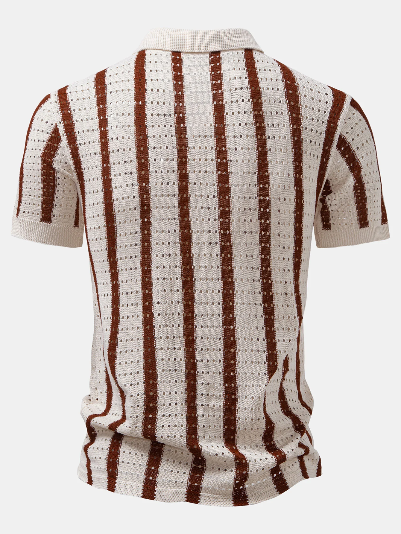 Gestreiftes Ösen-Strickhemd - Image 2