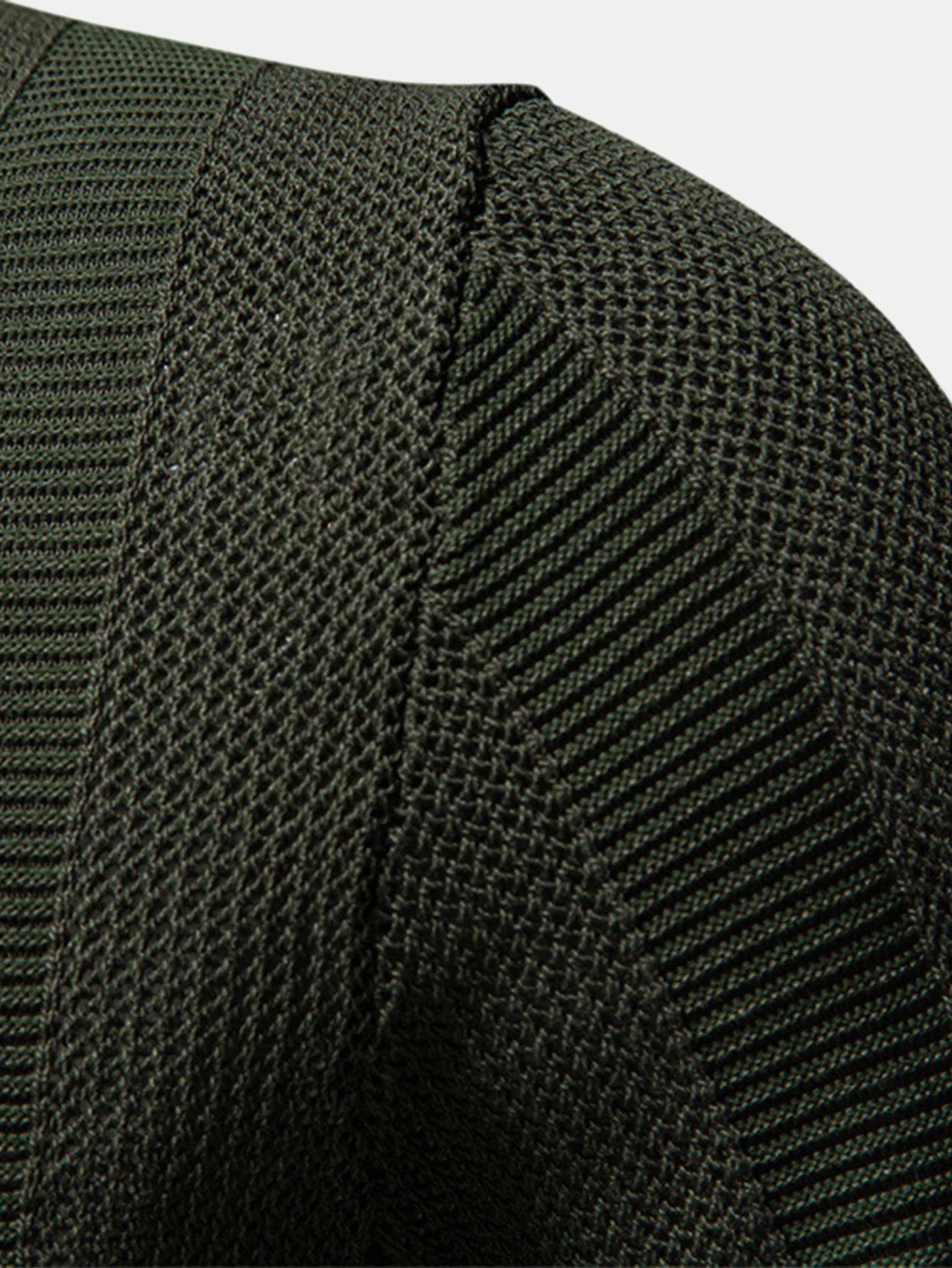 Stripe Hollow Knit V-Ausschnitt Polohemd - Image 6