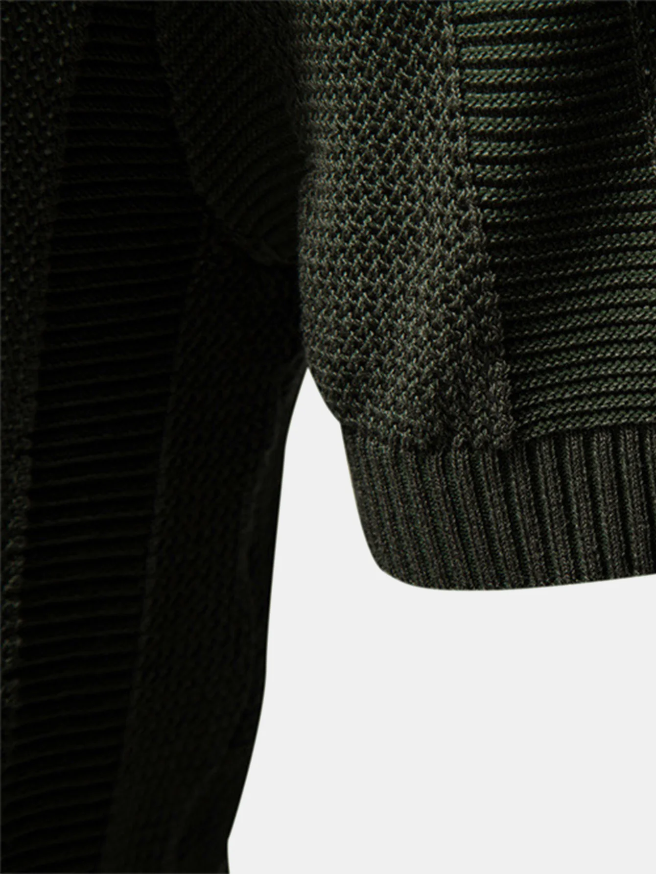 Stripe Hollow Knit V-Ausschnitt Polohemd - Image 7