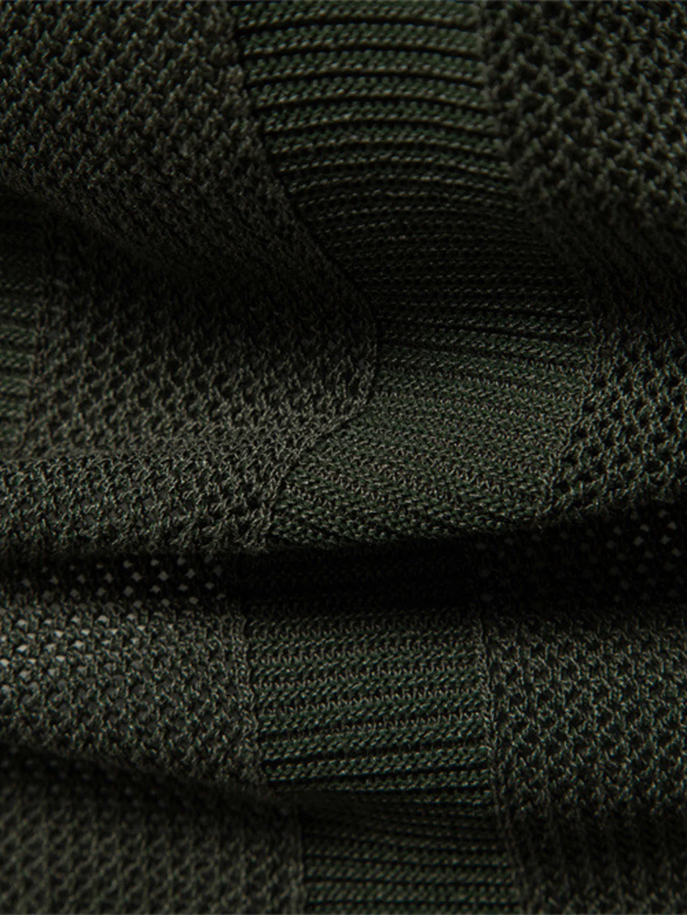 Stripe Hollow Knit V-Ausschnitt Polohemd - Image 8