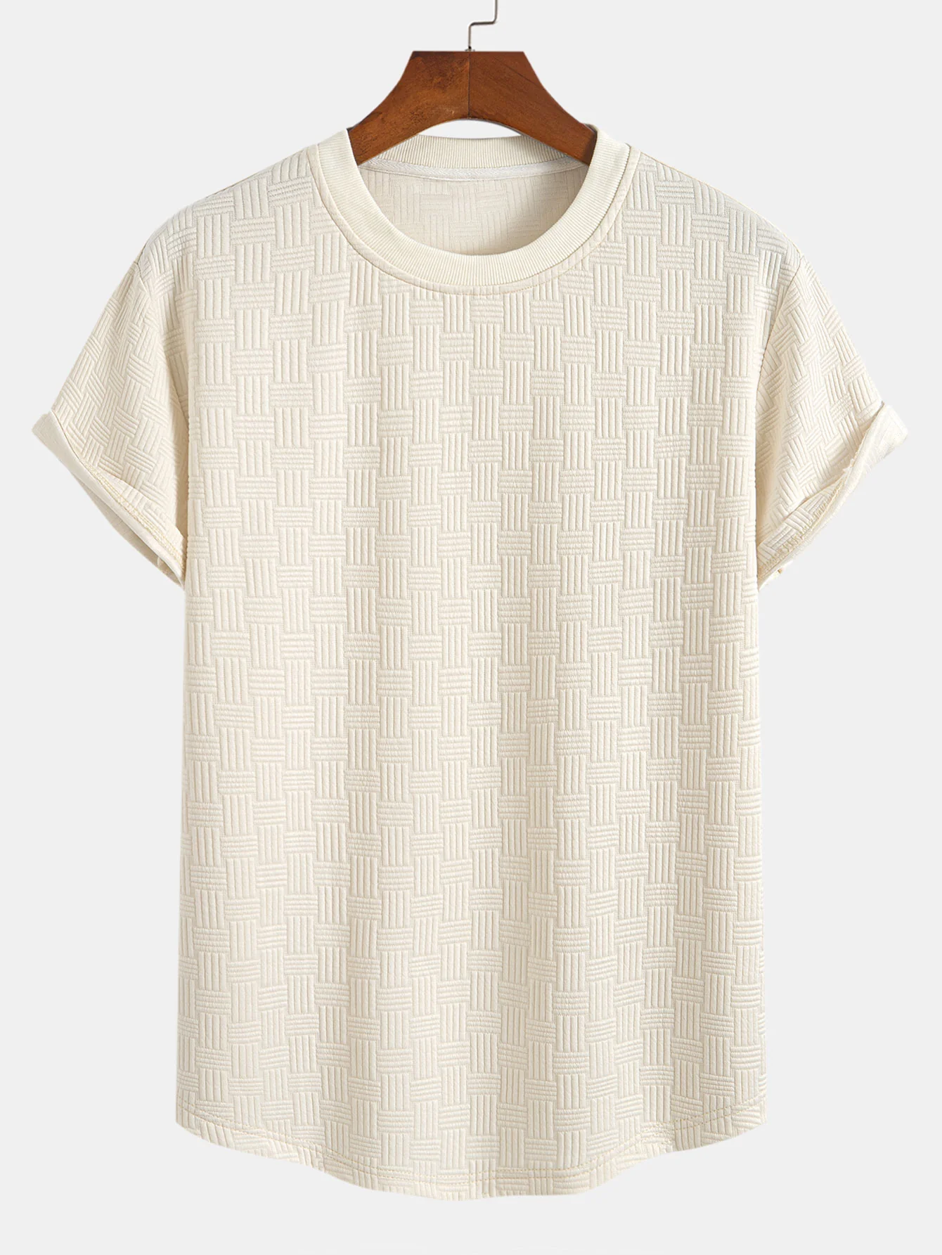 Streifen Jacquard Bogen Saum T-Shirt - Image 3