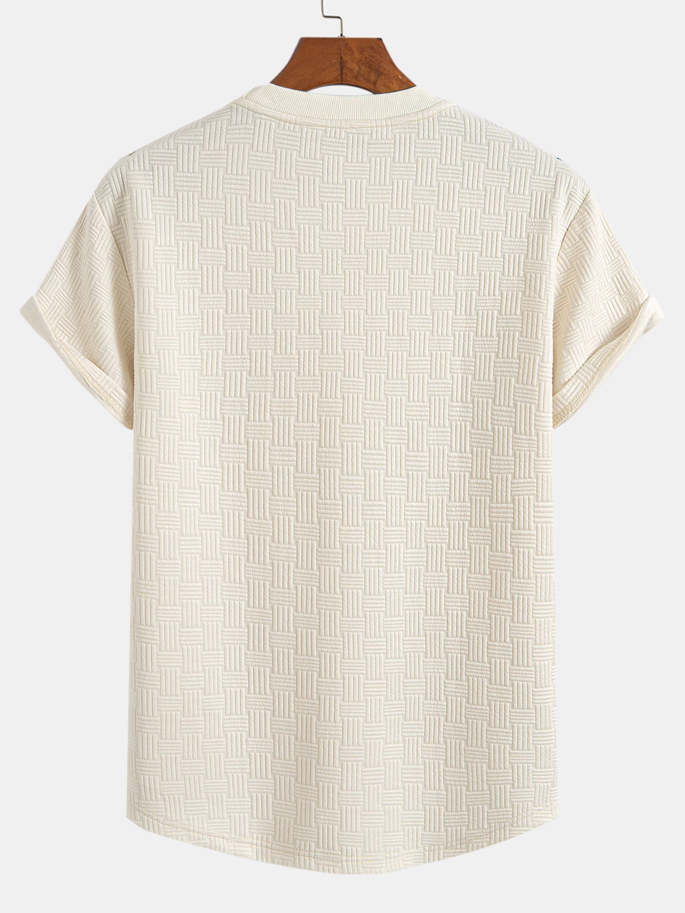 Streifen Jacquard Bogen Saum T-Shirt - Image 4