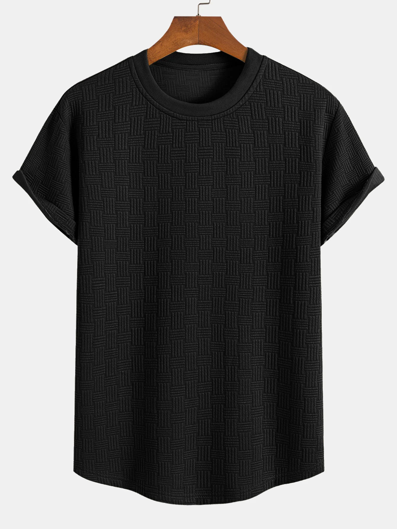 Streifen Jacquard Bogen Saum T-Shirt - Image 5