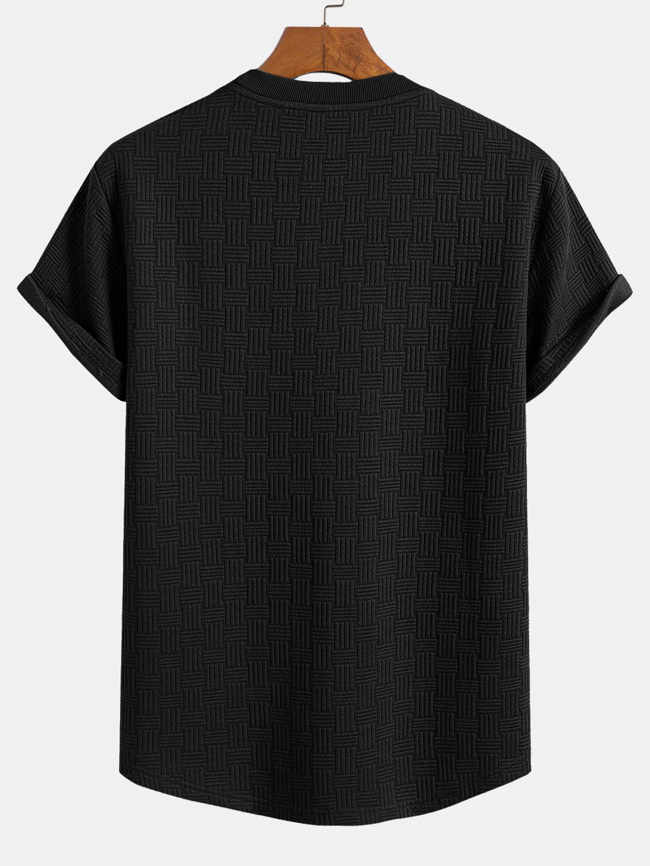 Streifen Jacquard Bogen Saum T-Shirt - Image 6