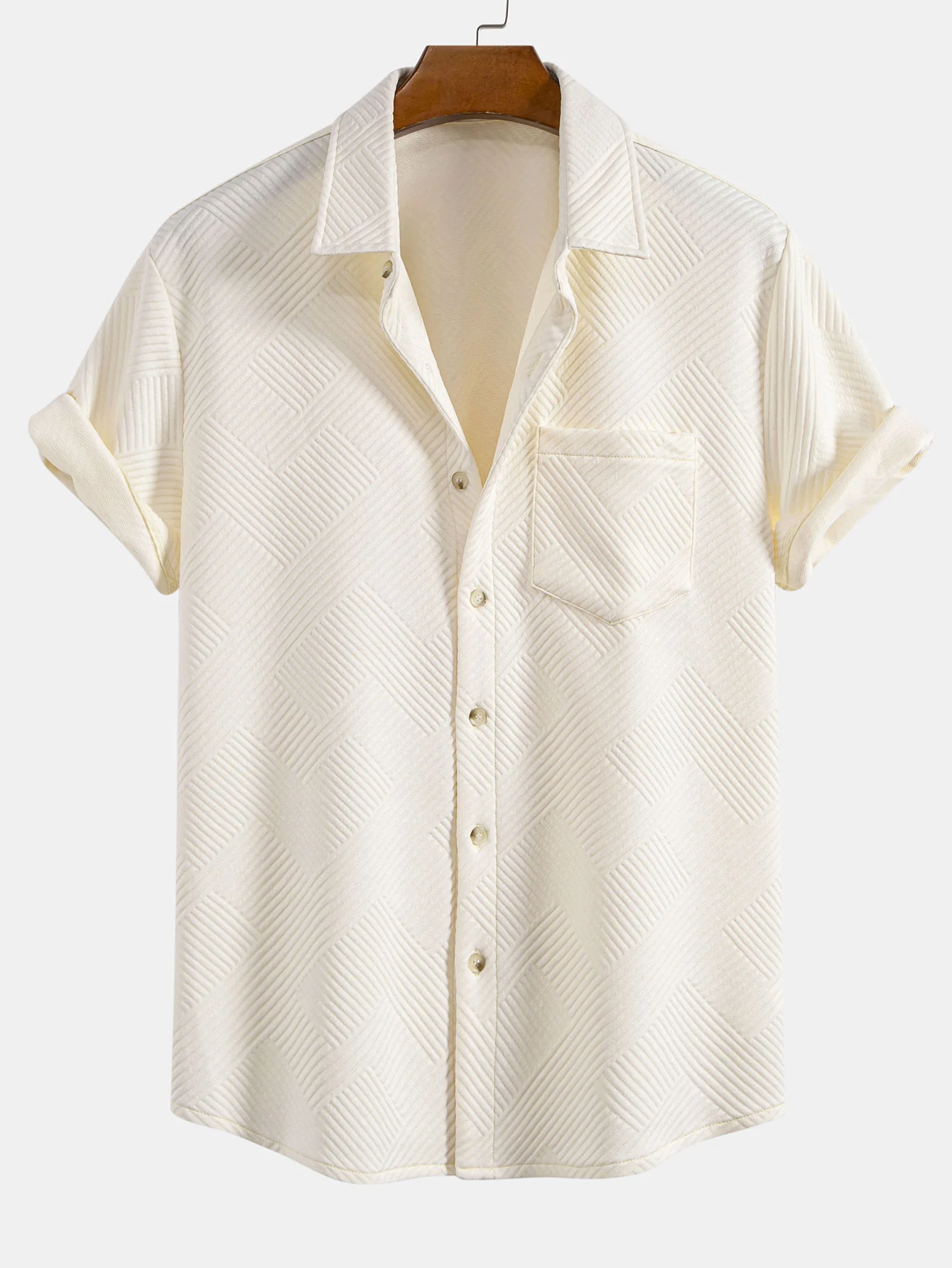 Streifen Jacquard Button-Up Hemd - Image 5