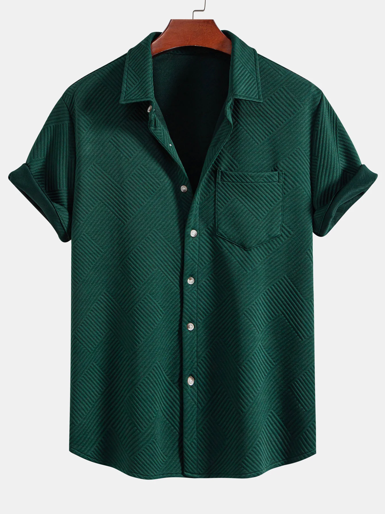 Streifen Jacquard Button-Up Hemd & Shorts - Image 4