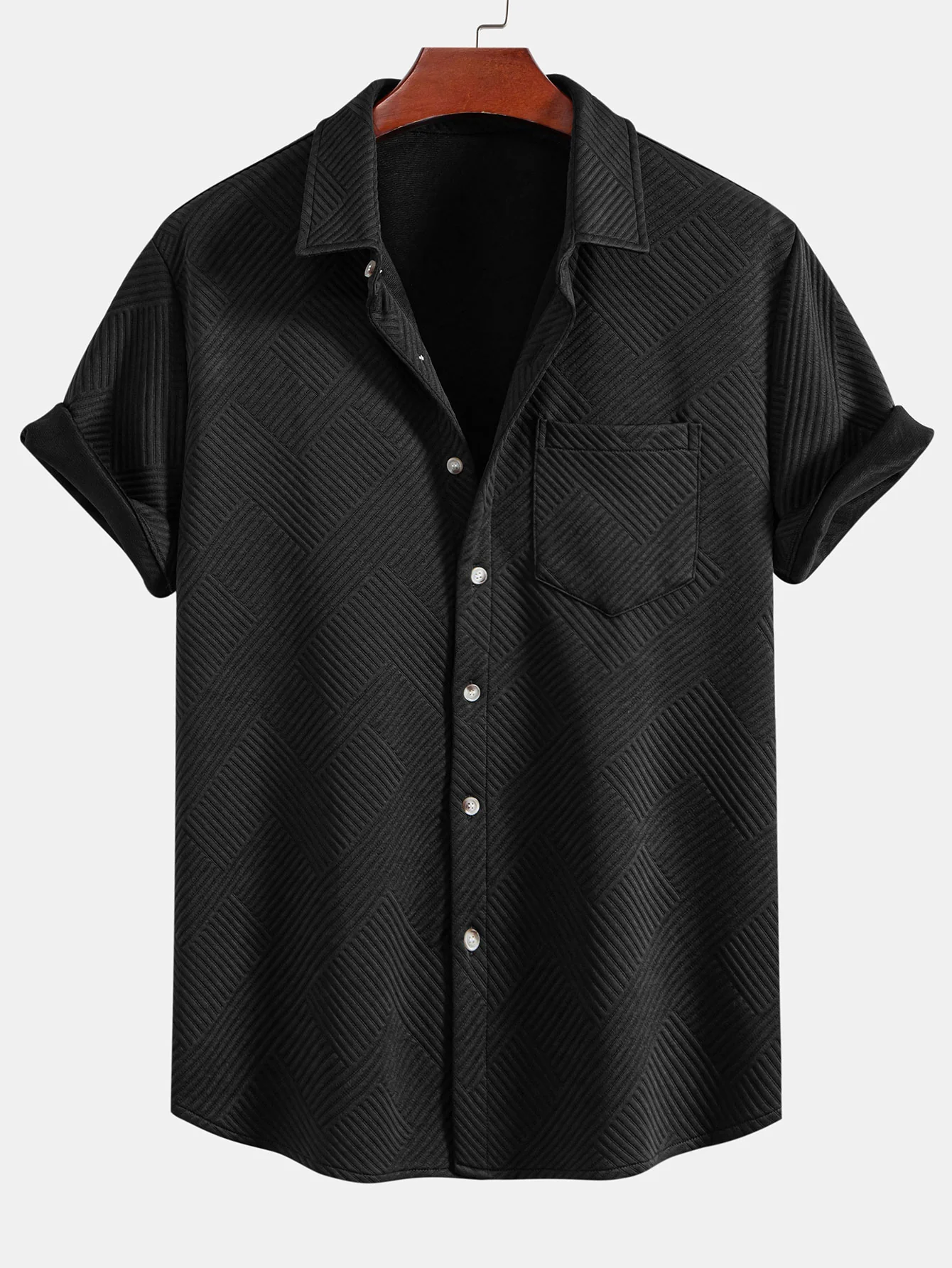 Streifen Jacquard Button-Up Hemd & Shorts - Image 6