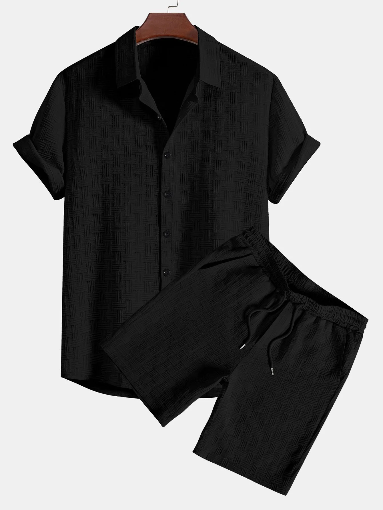 Streifen Jacquard Button-Up Hemd & Shorts - Image 2