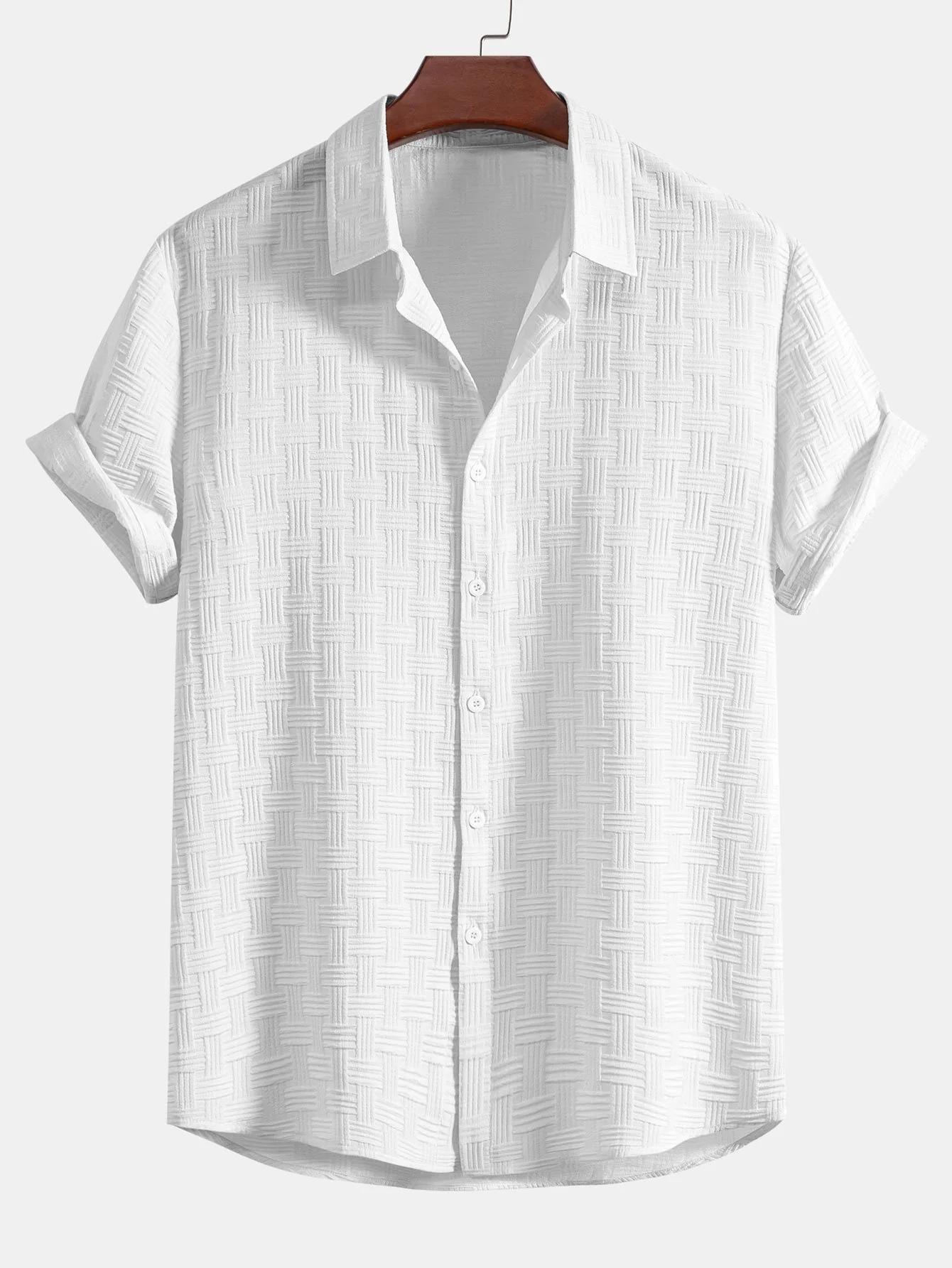 Streifen Jacquard Button-Up Hemd & Shorts - Image 3